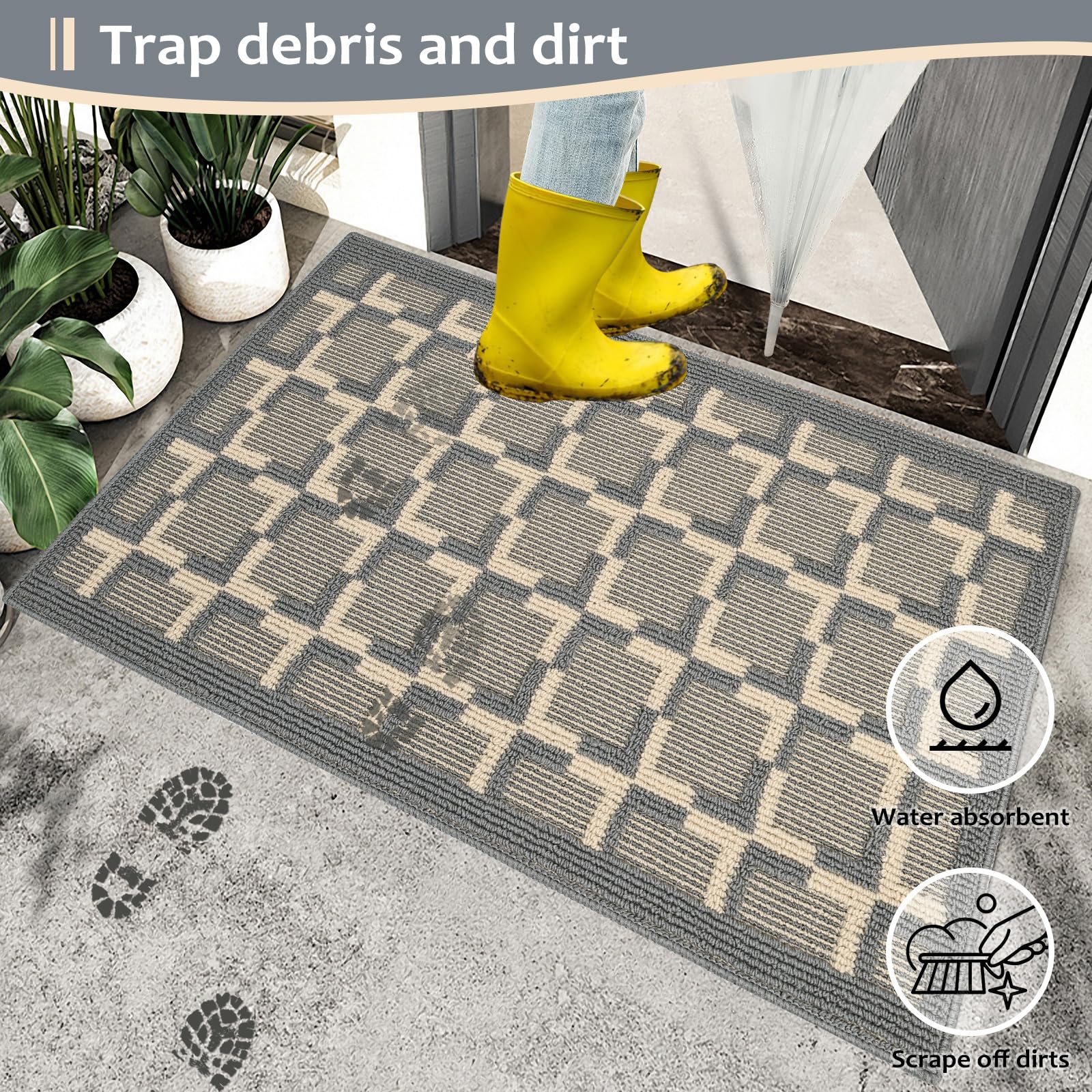 LWYYQB Mud Mats for Dogs Dirt Trapper Dog Mat for Muddy Paws Non-Slip Mud Mats for Indoor Washable Microfiber Dog Rugs for Entry