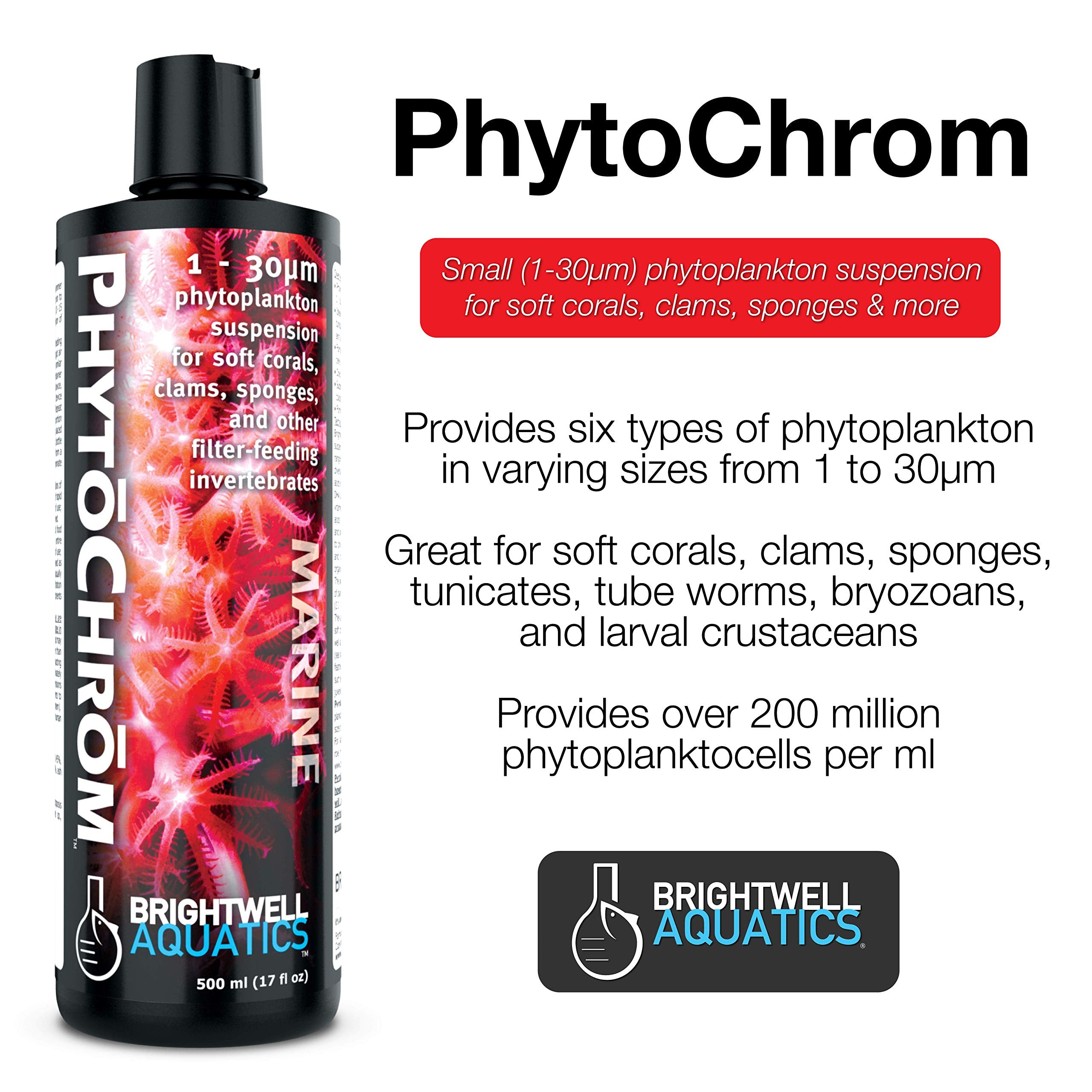 Brightwell Aquatics PhytoChrom - Concentrated Phytoplankton Suspension for Improved Health and Coloration of Corals and Inverteb