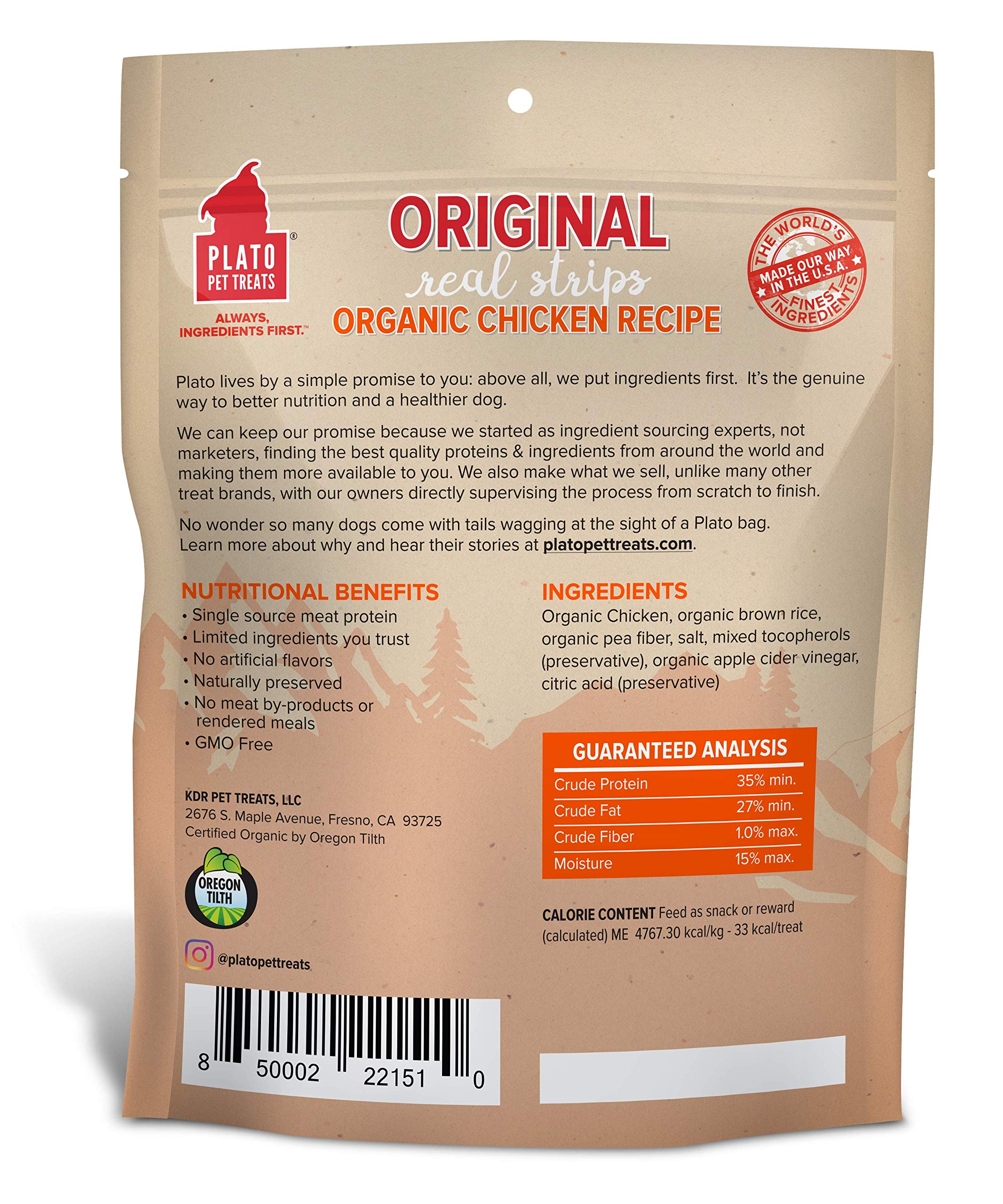 Plato Dog Strips Chicken 18Oz