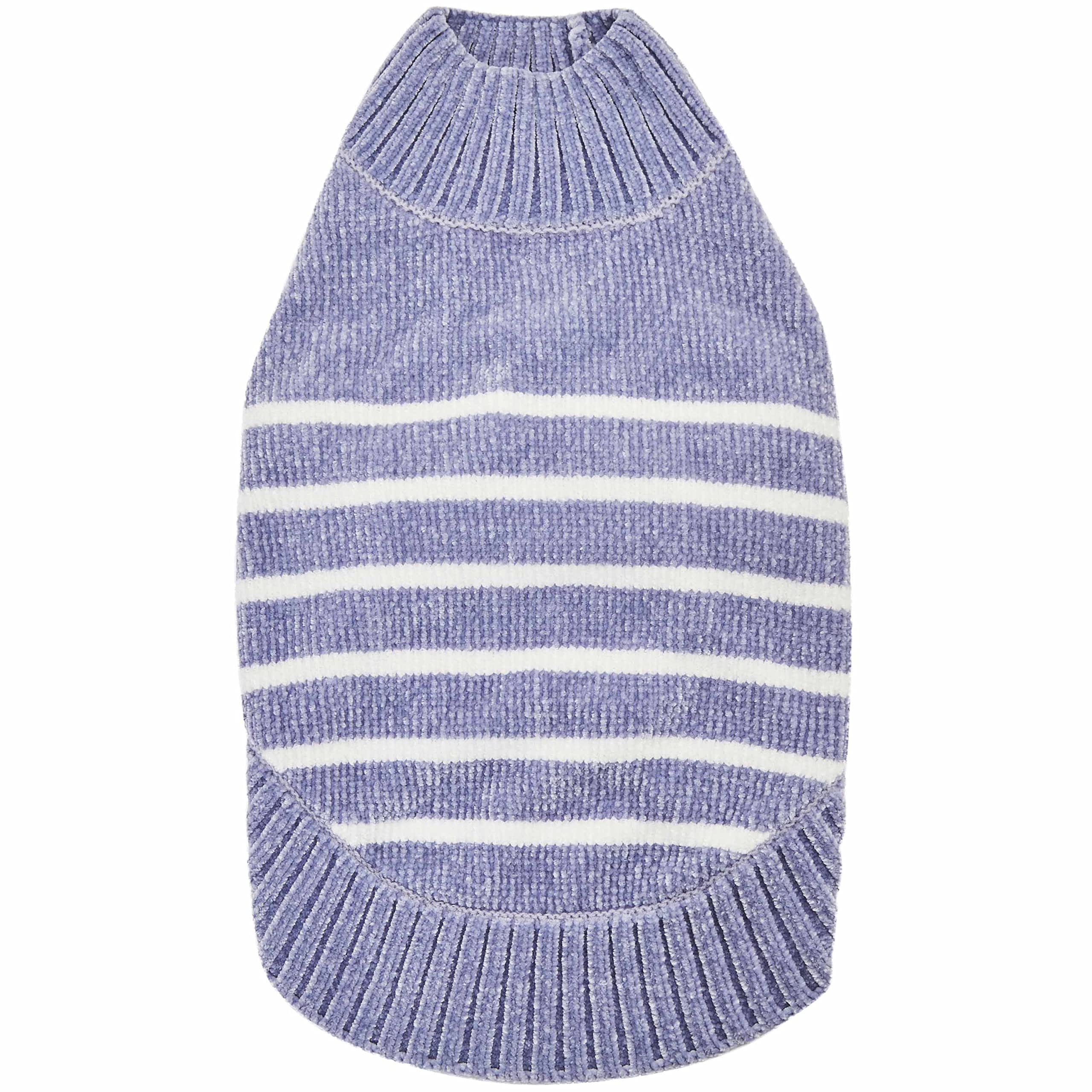 Blueberry Pet Cozy Soft Chenille Classy Striped Dog Sweater in Stonewash Blue, Back Length 12'', Pack of 1 Clothes for Dogs