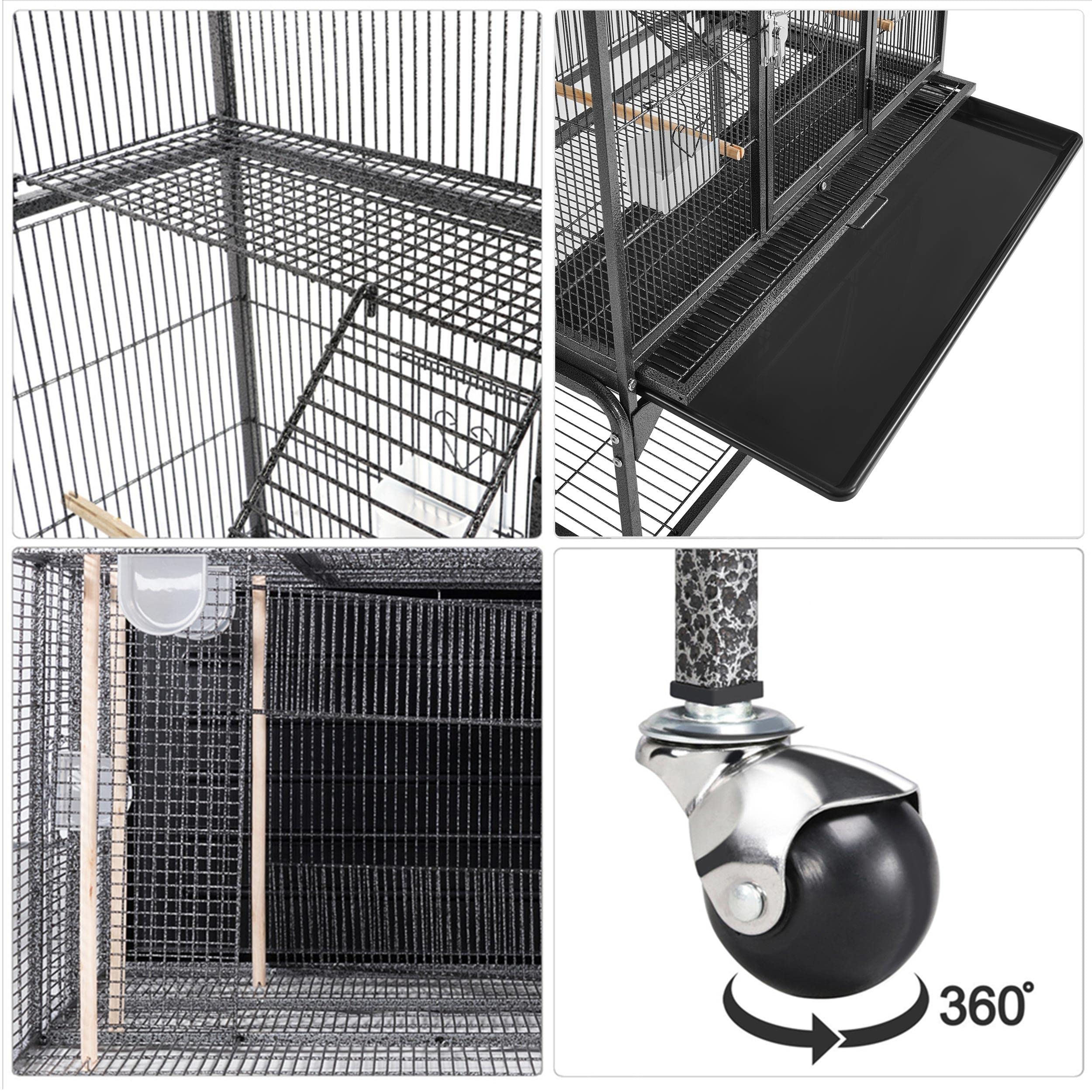 Yaheetech 69-Inch Extra Large Bird Cage Metal Parrot Cage for Mid-Sized Parrots Cockatiels Conures Parakeets Lovebirds Budgie Fi