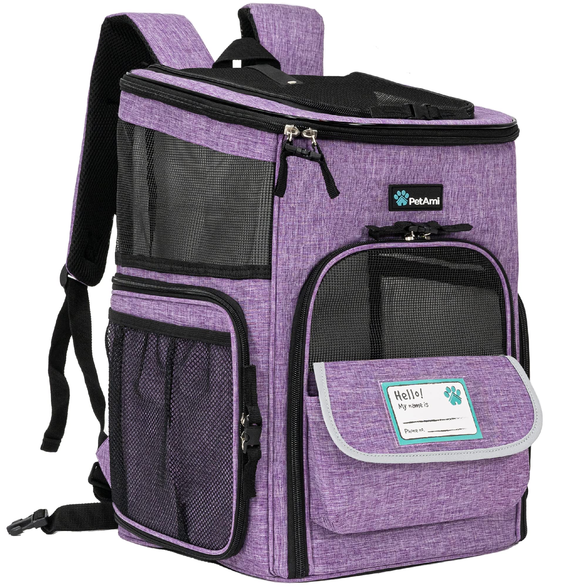 PetAmi Dog Backpack Carrier, Airline Approved 4-Way Entry Cat Backpack Carrier, Ventilated Mesh, Collapsible Pet Carrier for Sma