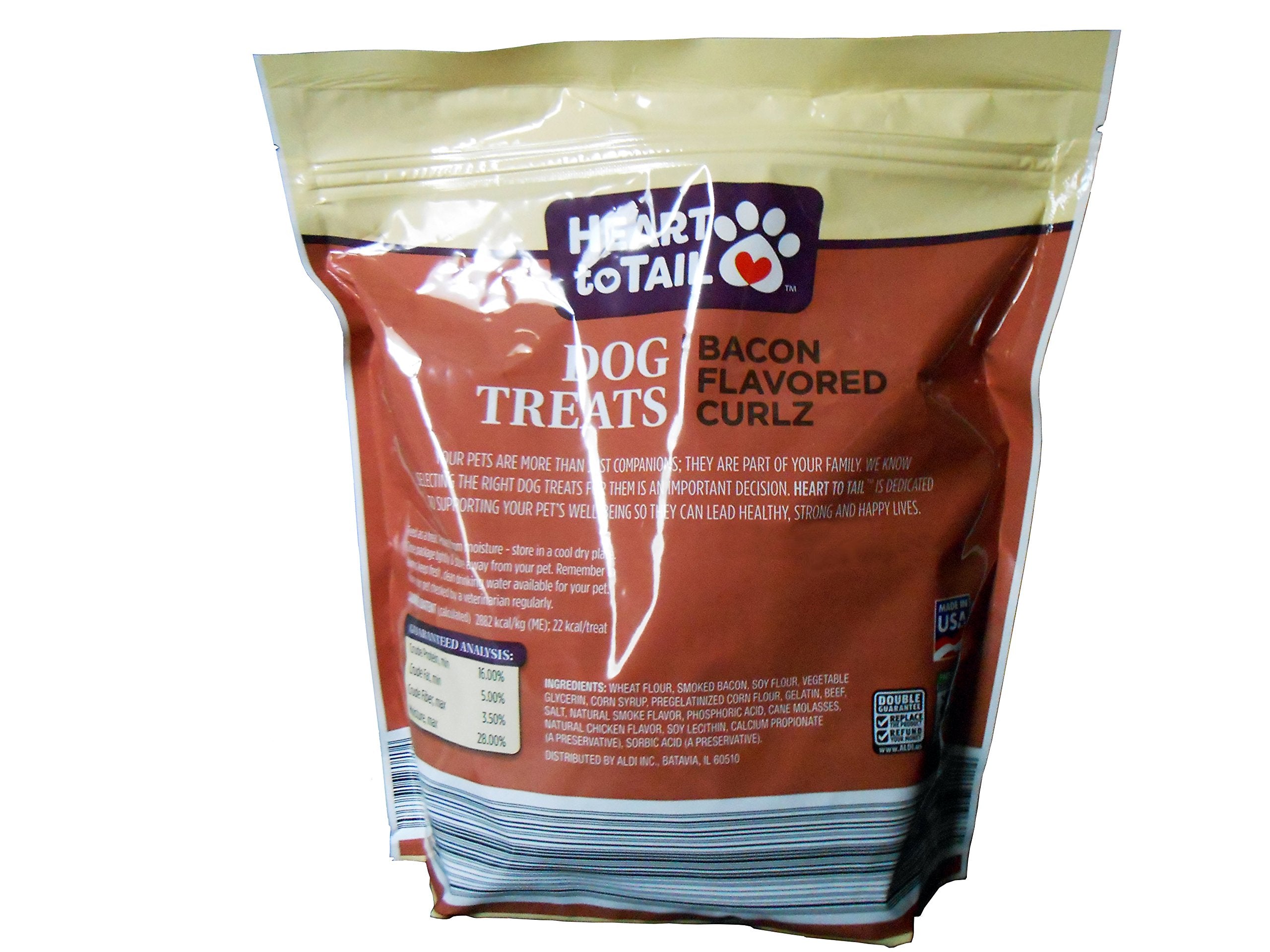 Shep Heart to Tail Dog Treats Bacon Flavored Curlz 25 oz