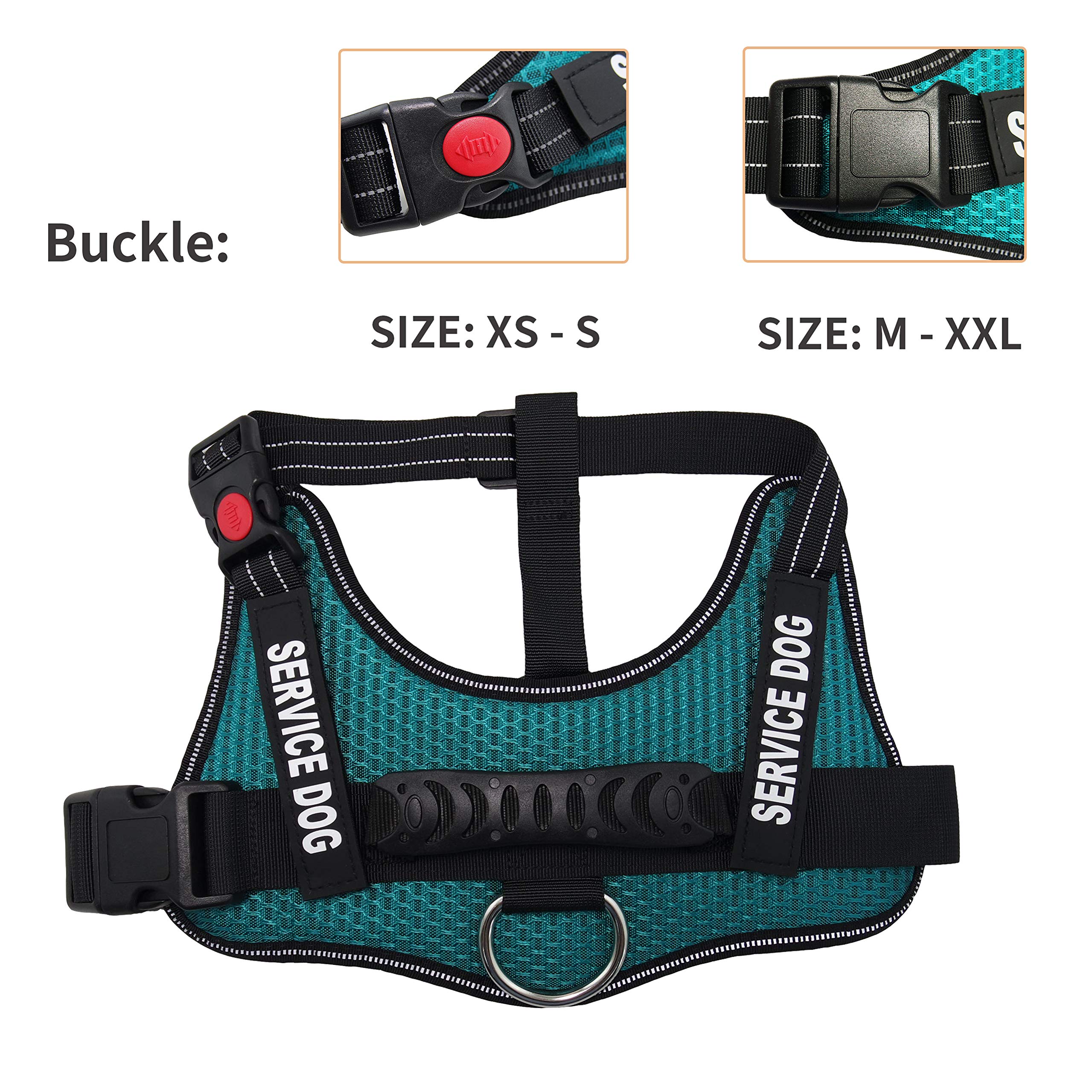 Dihapet No Pull Dog Harness, Adjustable Service Dog Vest, Reflective Easy For Walking Training, Green/Xxl