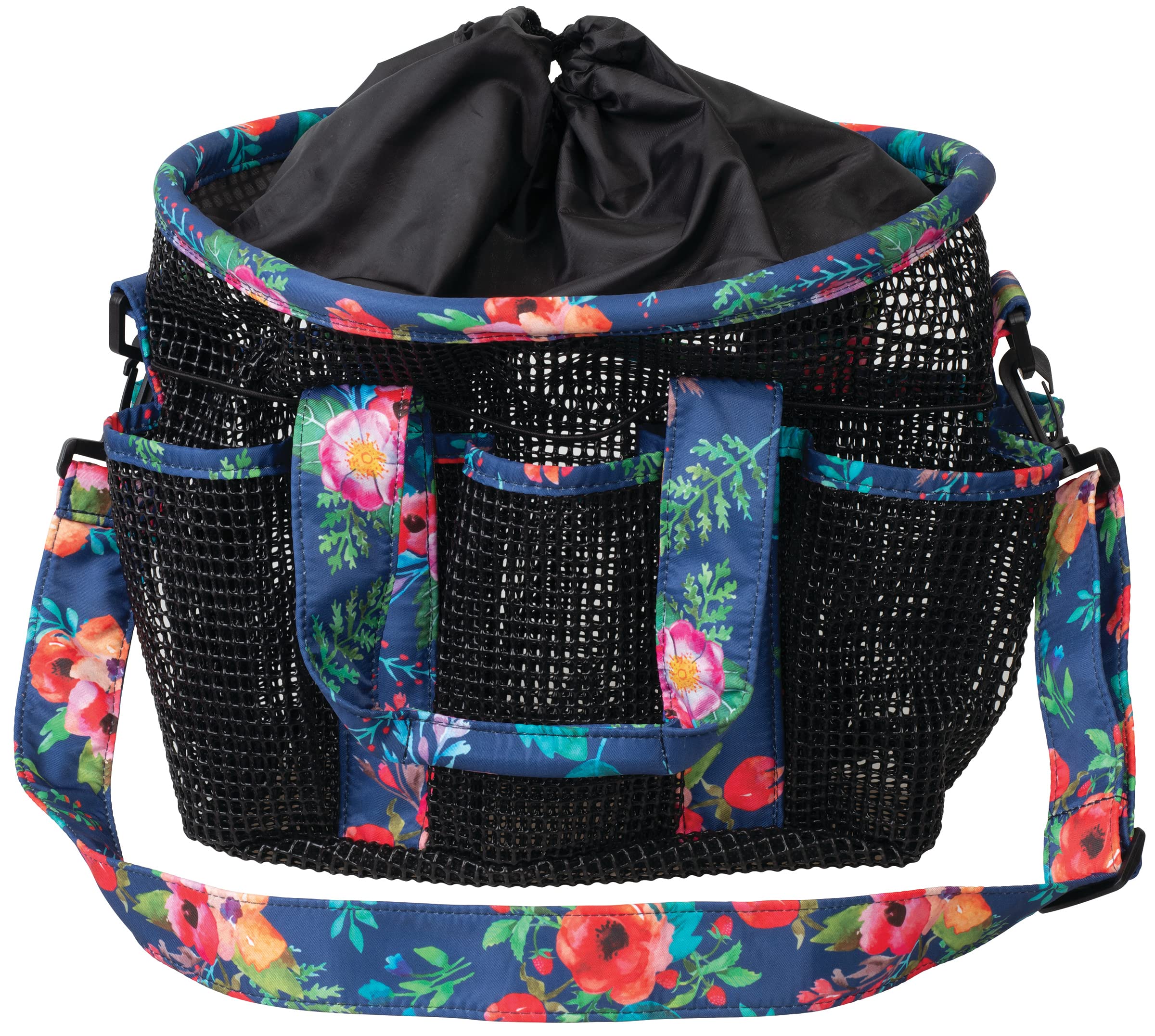 Weaver Leather Mesh Grooming Bag, Black With Floral Watercolor Binding, 65-2053-202