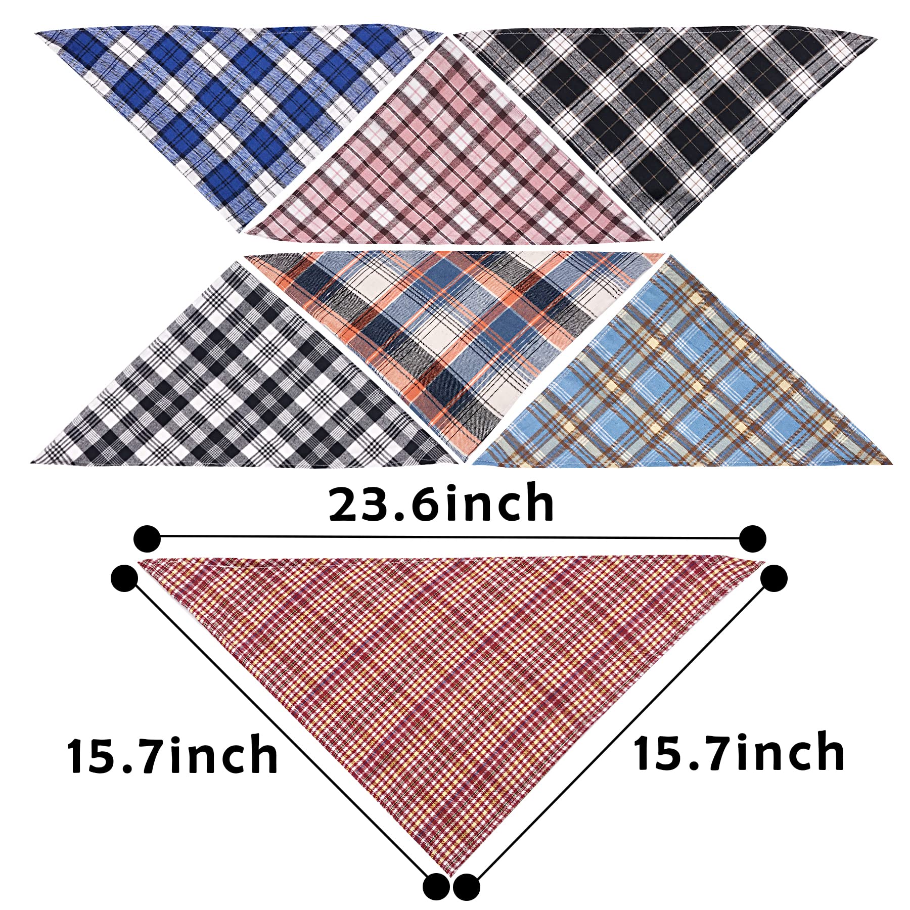 Jpgdn 100Pcs/Pack Small Dog Bandana Bulk 24.4*17.3In Pet Bandanas Pack Kerchief Washable Triangle Bibs Head Scarves Scarfs Rando