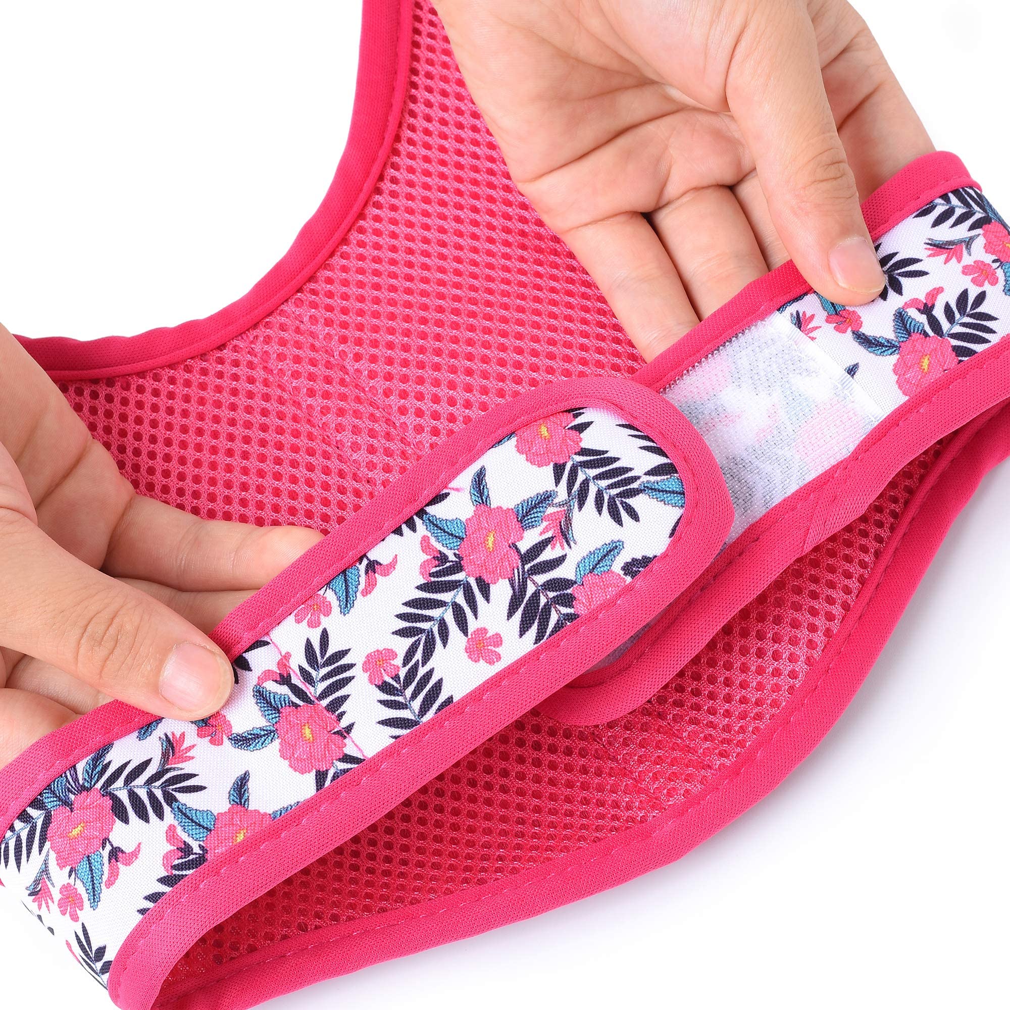 Mile High Life | Easy Get On Air Mesh Vest Harness | Spring Floral Collection | Adjustable Easy Closures Both Neck And Chest |20 Lbs Small Dogs & Cats | Peony | Xs Chest Size (14'-16')