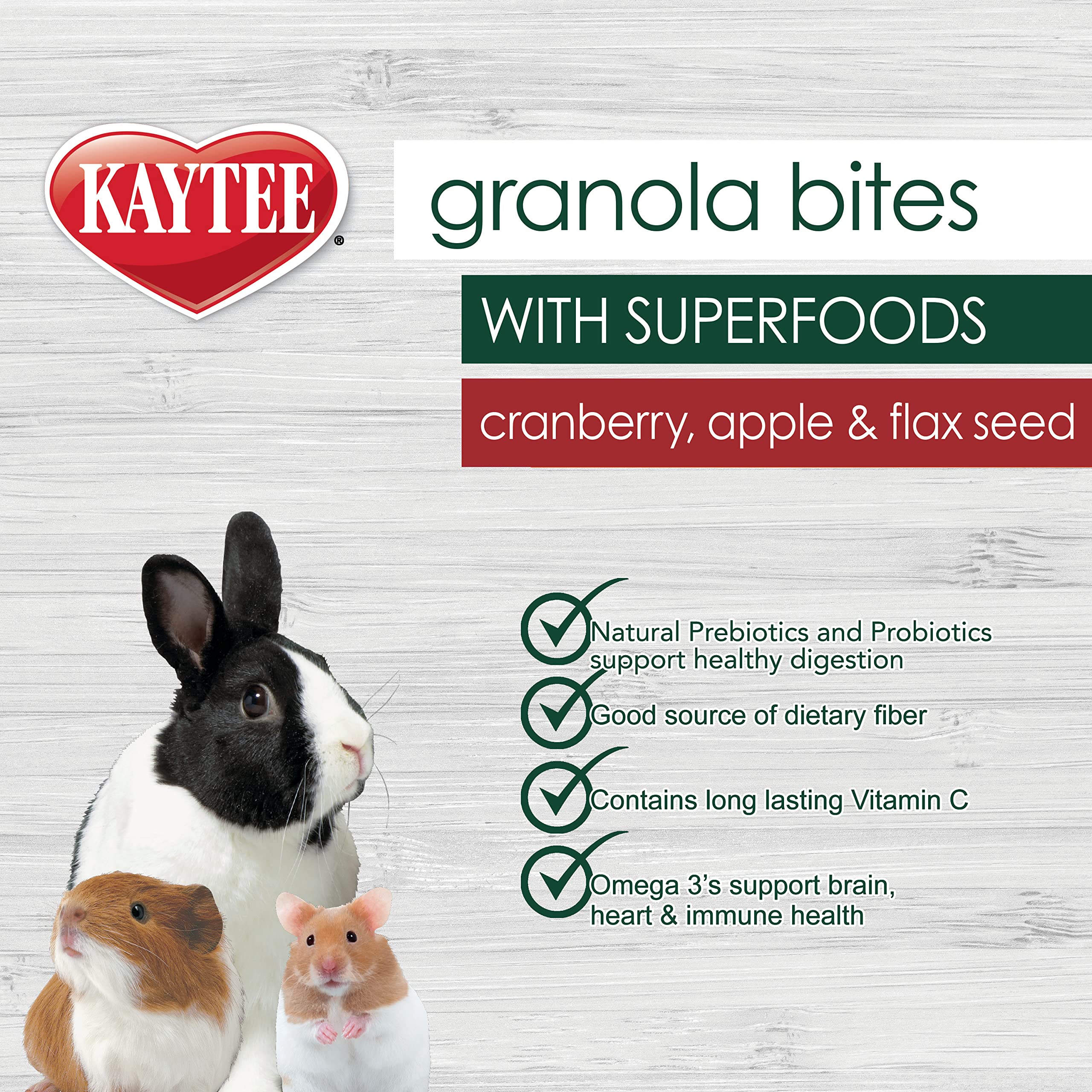 Kaytee Granola Bites with Super Foods Cranberry, Apple and Flax