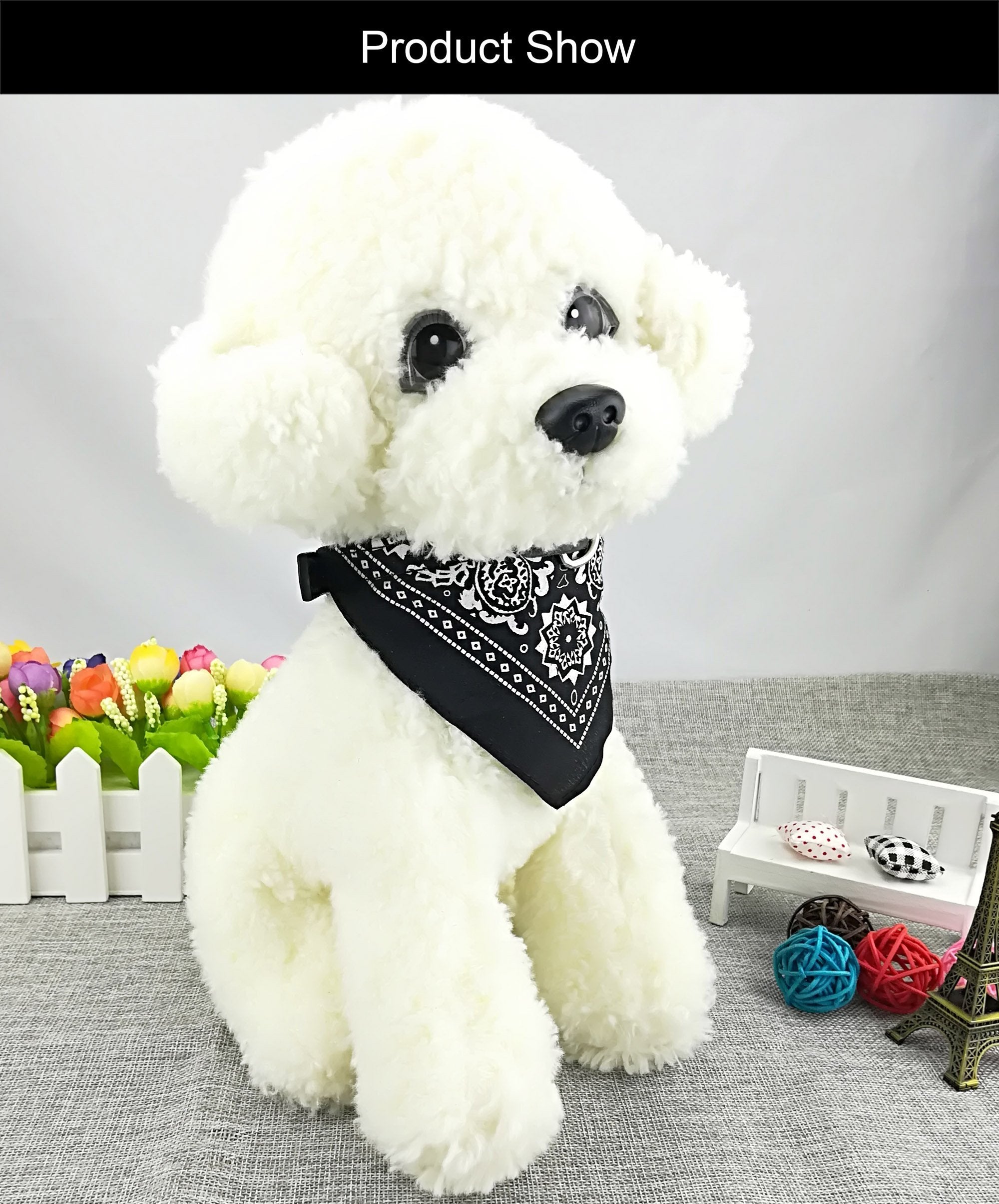 Newtensina Fashion Dog Bandana Collar Dog Collar Boy Medium Bandana Puppy Bandana With Collar For Dogs - Black - Xl