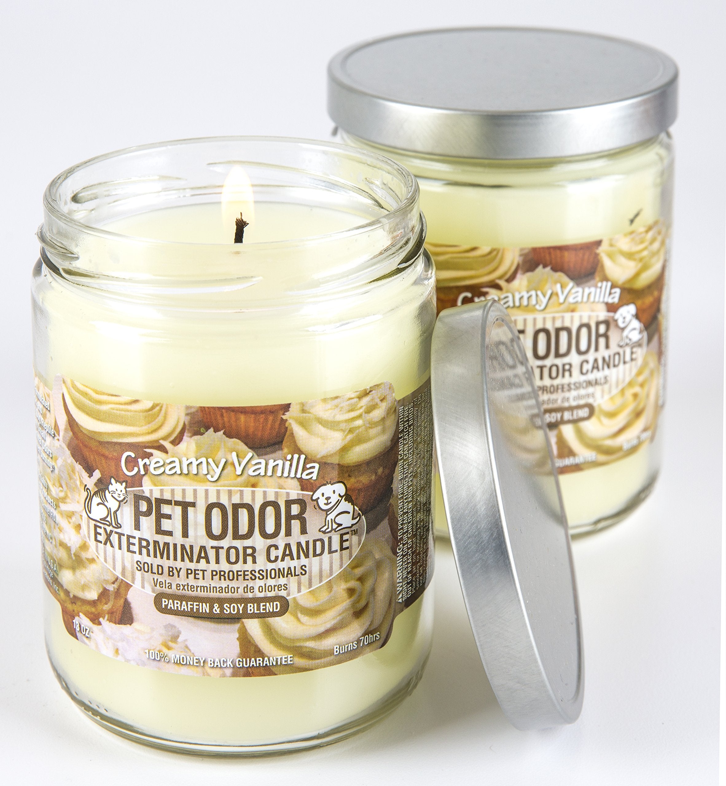 Specialty Pet Products Odor Exterminator Candle, Creamy Vanilla, 13 Ounce Jar (Pack Of 2)