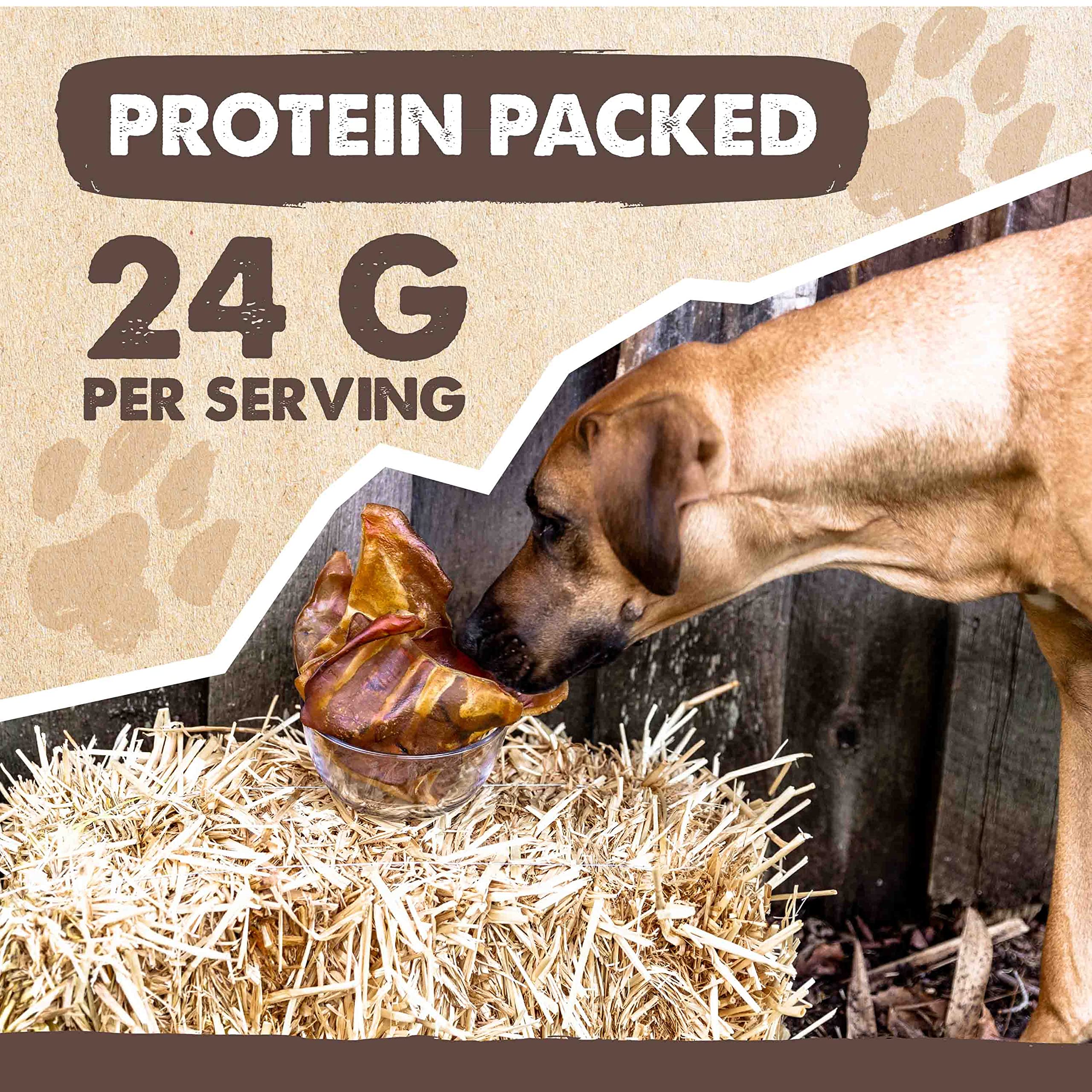 Mighty Paw Full Pig Ears for Dogs | All Natural Treats. Single Ingredient Pet Treat. Better Than Rawhide Dog Snacks for Puppy &