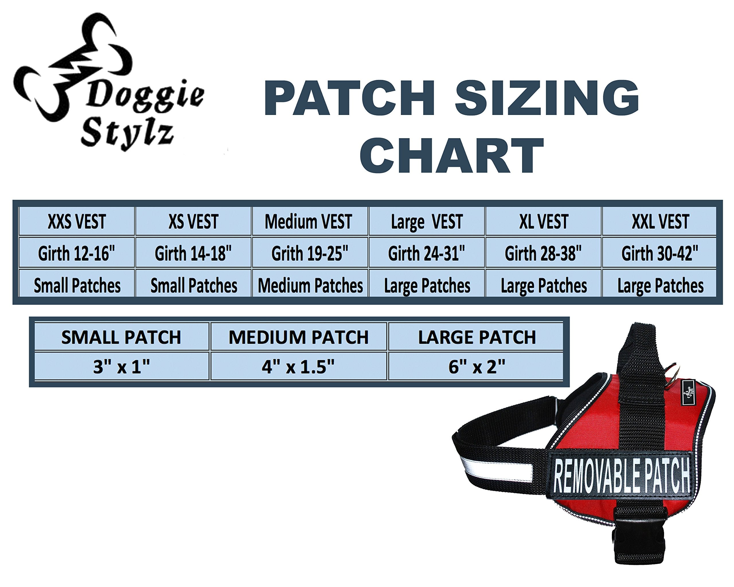 Doggie Stylz Set Of 2 Reflective Therapy Dog In Training Reflective Removable Patches With Hook Backing For Working Dog Harnesses & Vests. 3 Sizes Small, Medium And Large (Small 3'X1')