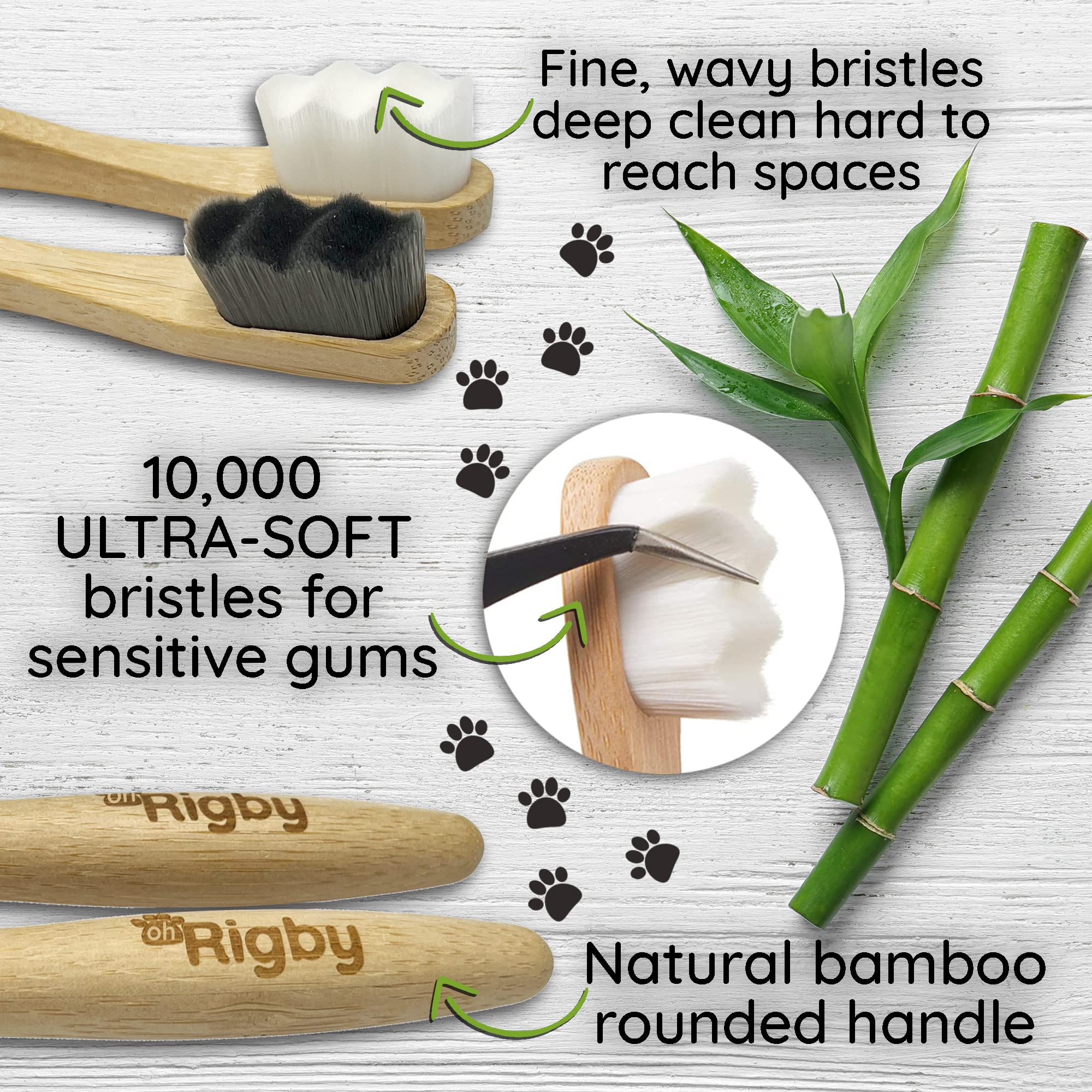 OH RIGBY Dog Toothbrush - 10,000 Ultra-Soft Bristles for Sensitive Teeth - 2 Count
