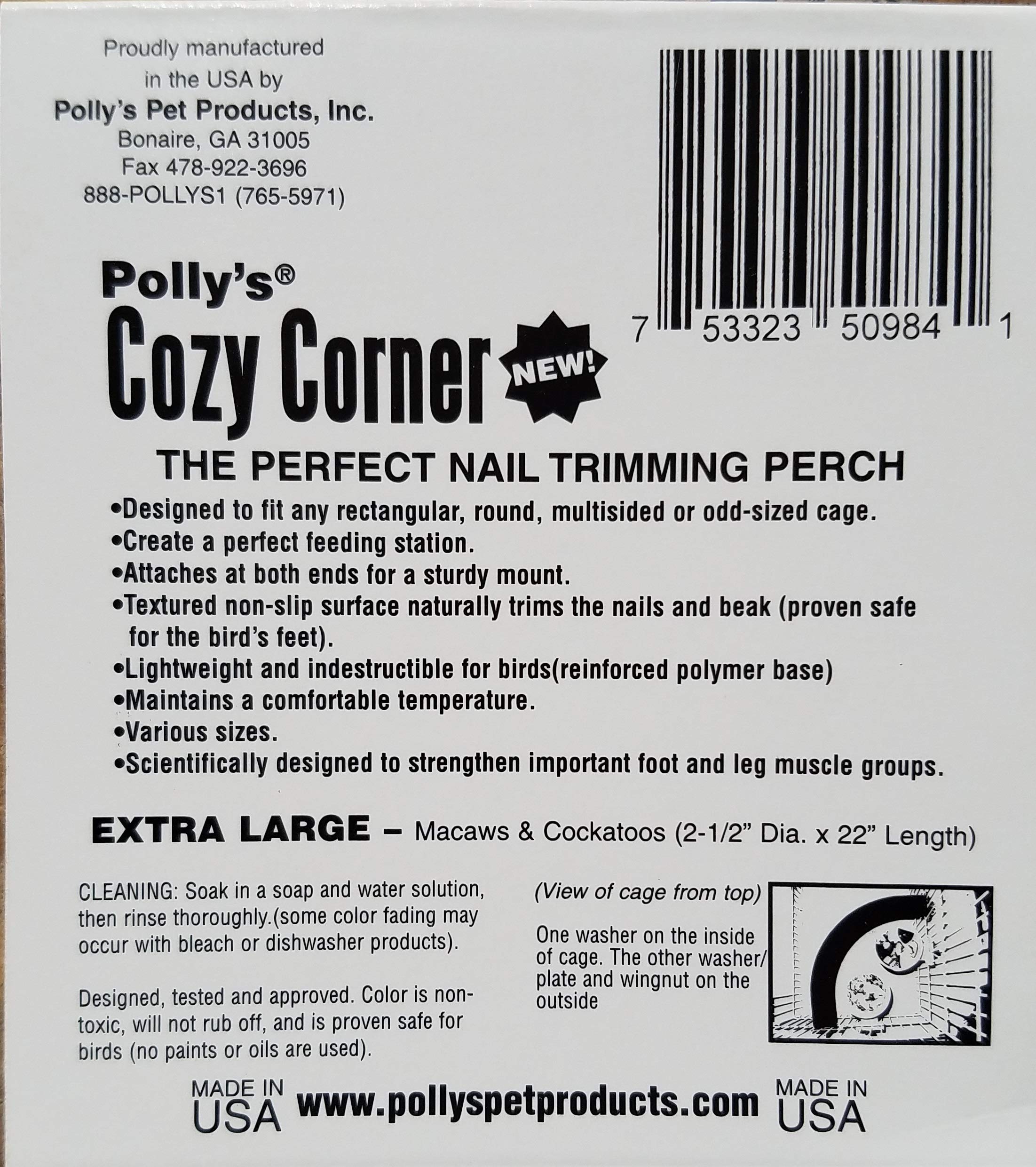 Polly'S Cozy Corner Bird Perch, X-Large