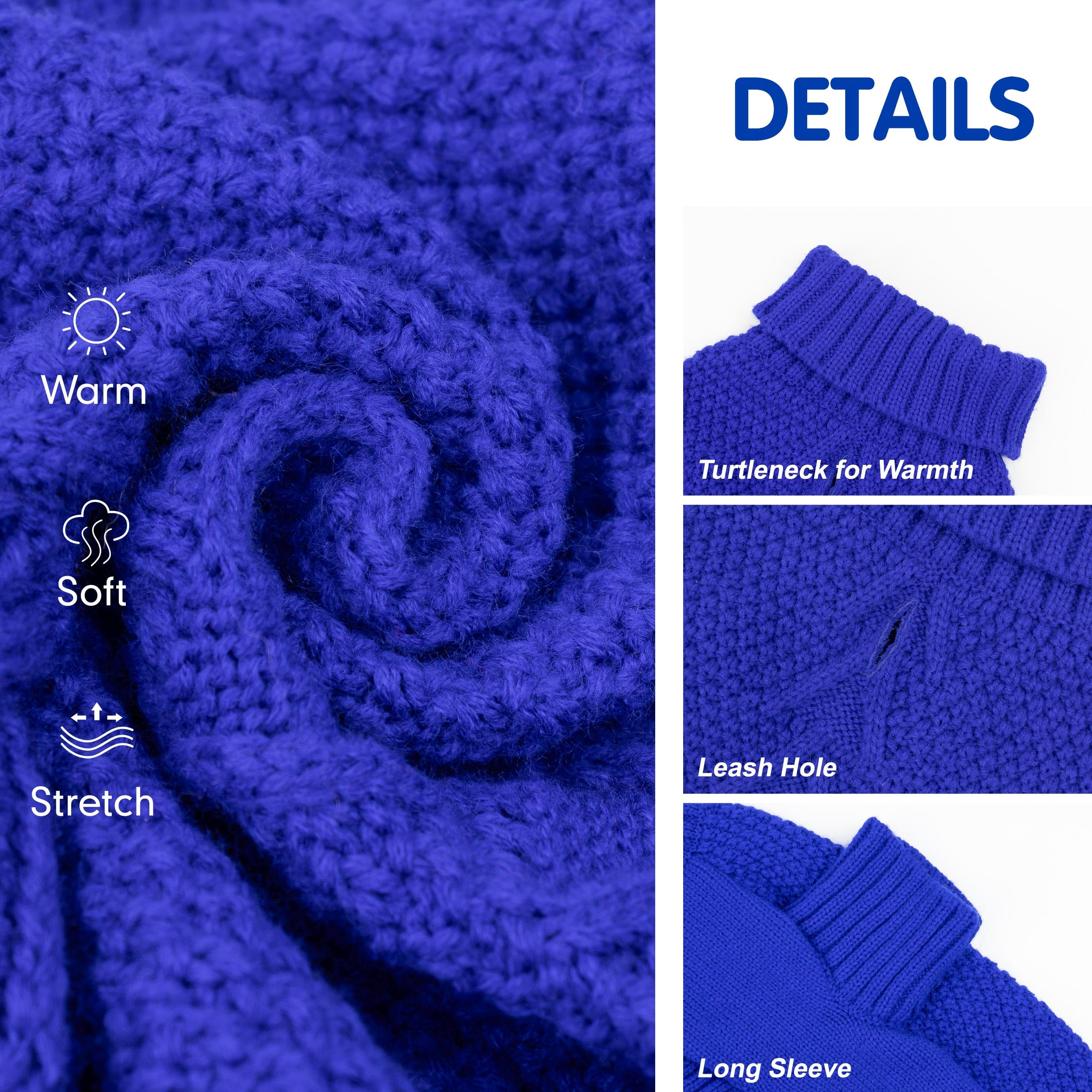 cyeollo Dog Sweater Pullover Turtleneck for Large Dogs, Classic Knitwear Fall Winter Cold Weather Dog Clothes Warm Pet Apparel L