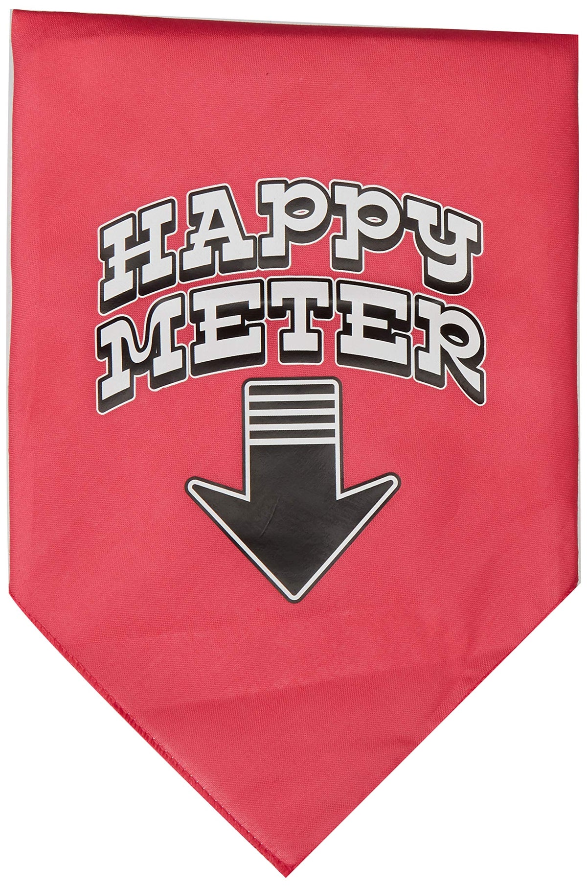 Pet and Dog Bandana Screen Printed, &quot;Happy Meter&quot; Bright Pink Large