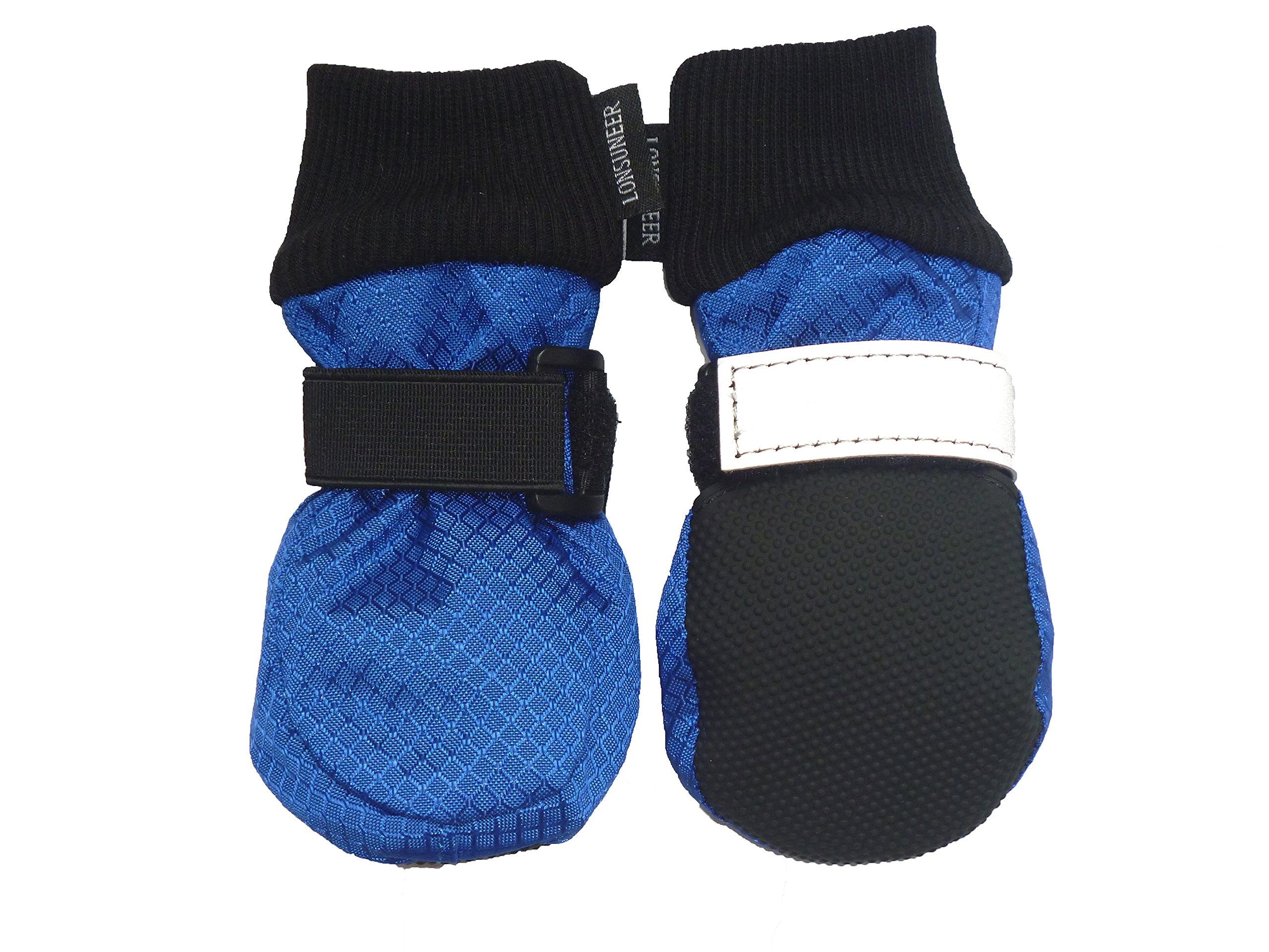 Lonsuneer Winter Paw Protector Dog Boots Waterproof Soft Sole And Nonslip Set Of 4 Color Blue Size Medium