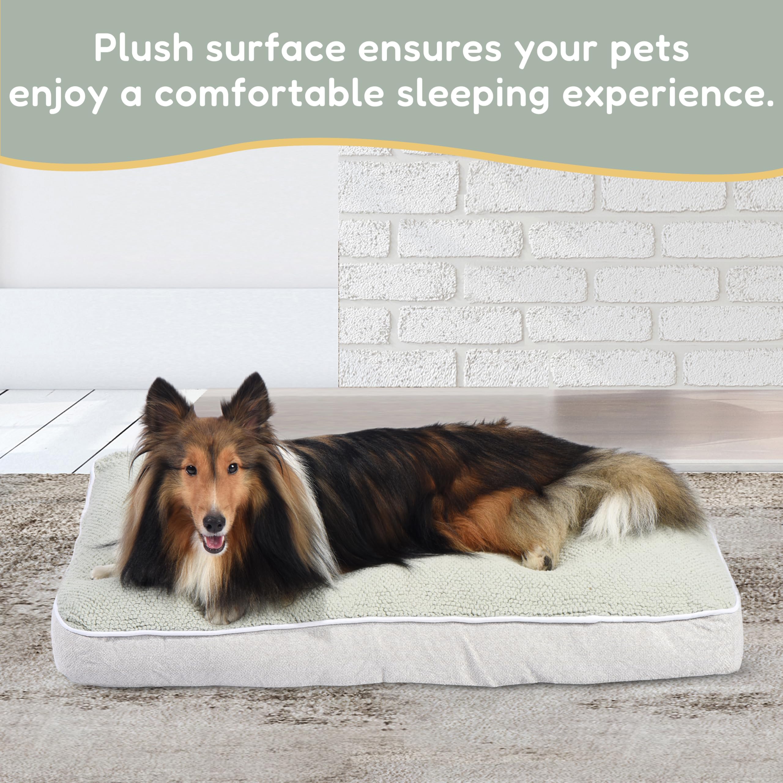 Fluffydream Large Dog Mat, Dog Bed, Super Soft Pet Bed Mat, Up To 65Lbs, 36' X 27', Mint