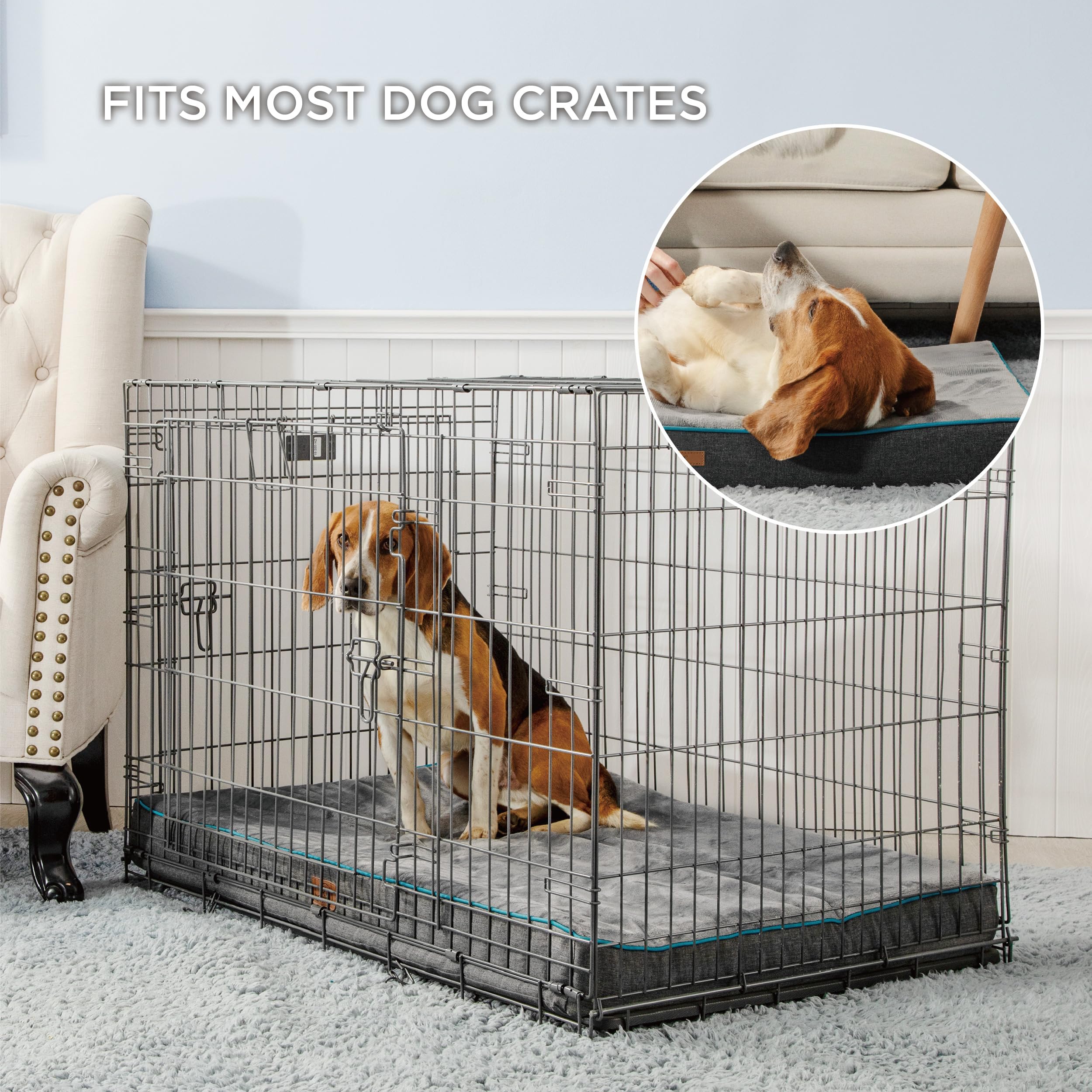 Bedsure Memory Foam Dog Bed Medium Size Dogs- Orthopedic Waterproof Pet Beds For Crate With Removable Washable Water-Resistant C