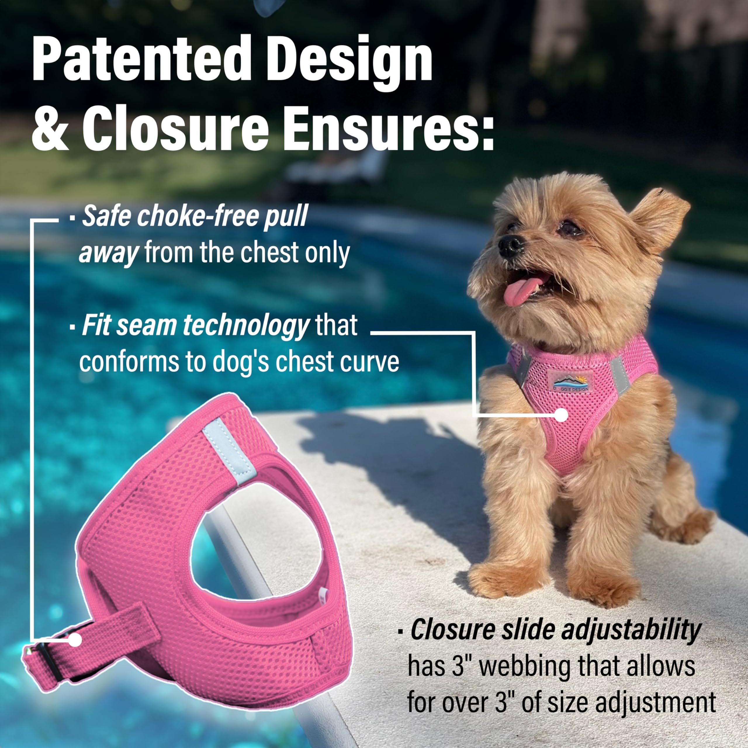 American River Ultra Choke-Free Mesh Dog Harness - Candy Pink : See Description for Size