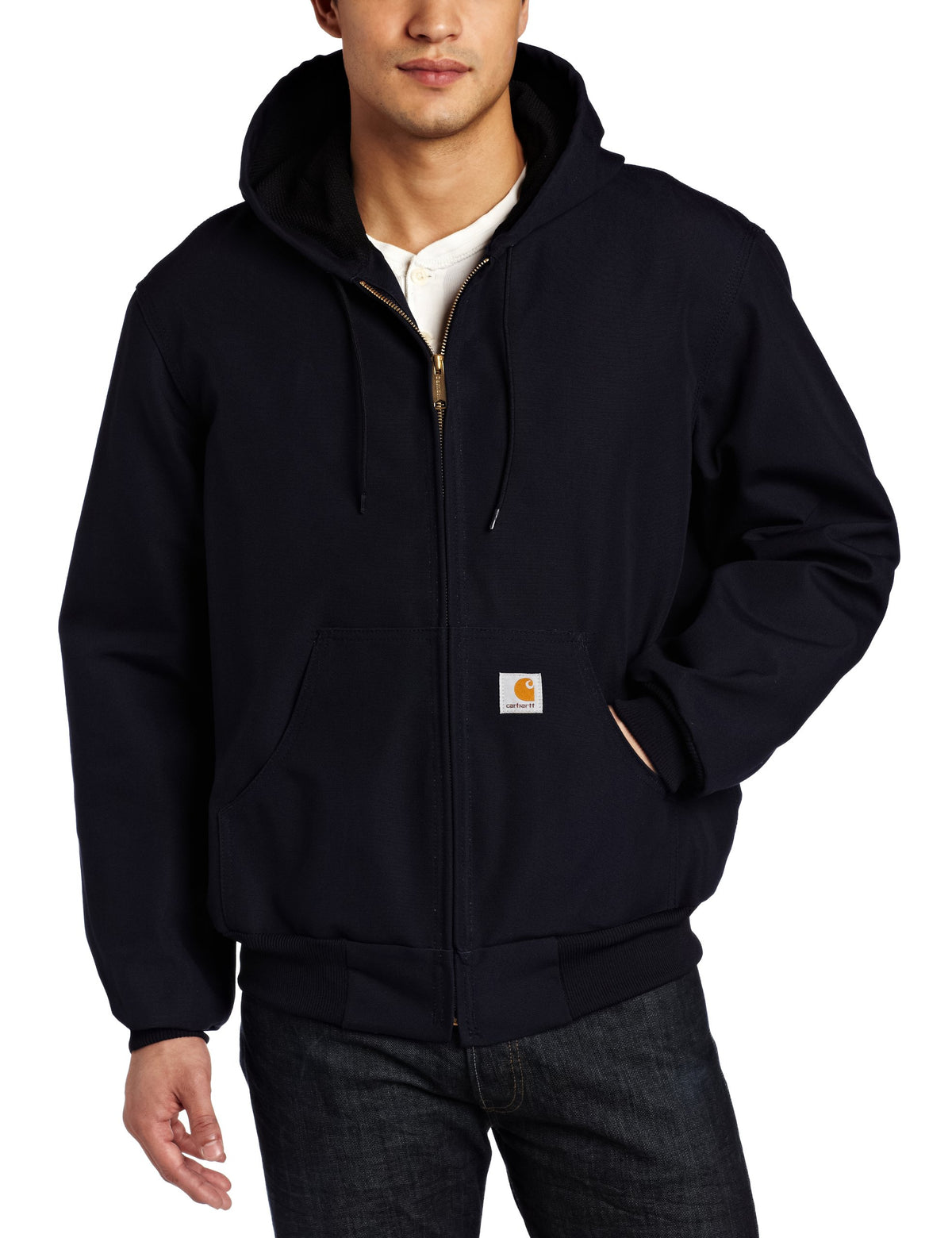 Carhartt Mens Thermal Lined Duck Active Jacket J131 (Regular And Big  Tall Sizes), Dark Navy, Large