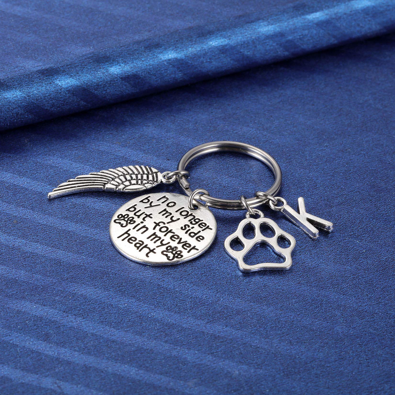 Dog And Cat Memorial Keychain Initial K Paw Prints Sympathy Keyring For Pet Loss Remembrance Gift For A Grieving Pet Owner Little Keepsake For Doggy Puppy Kitty