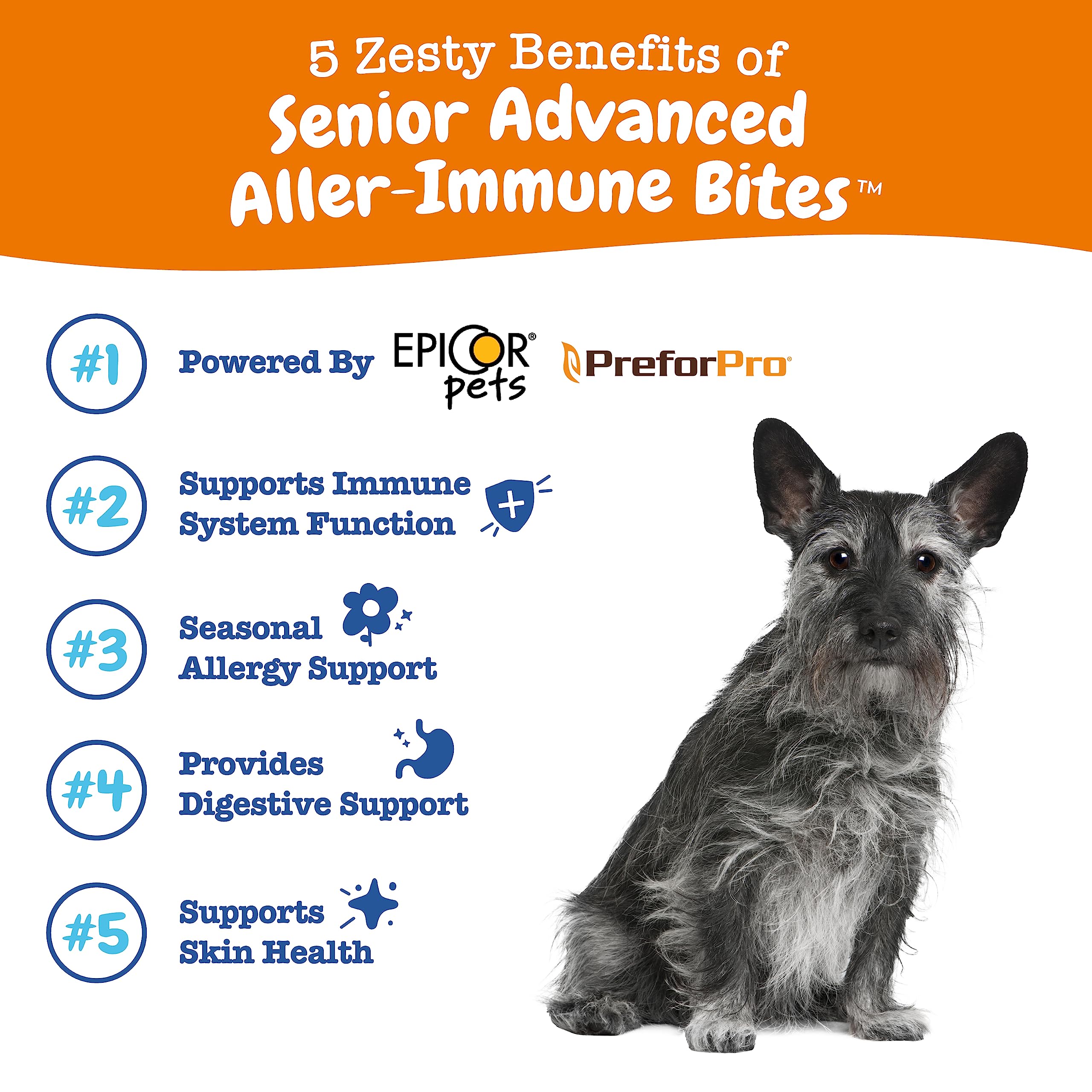 Zesty Paws Dog Allergy Relief - Omega 3 Probiotics - Anti Itch Soft Chews - 90 Count - Salmon Flavor