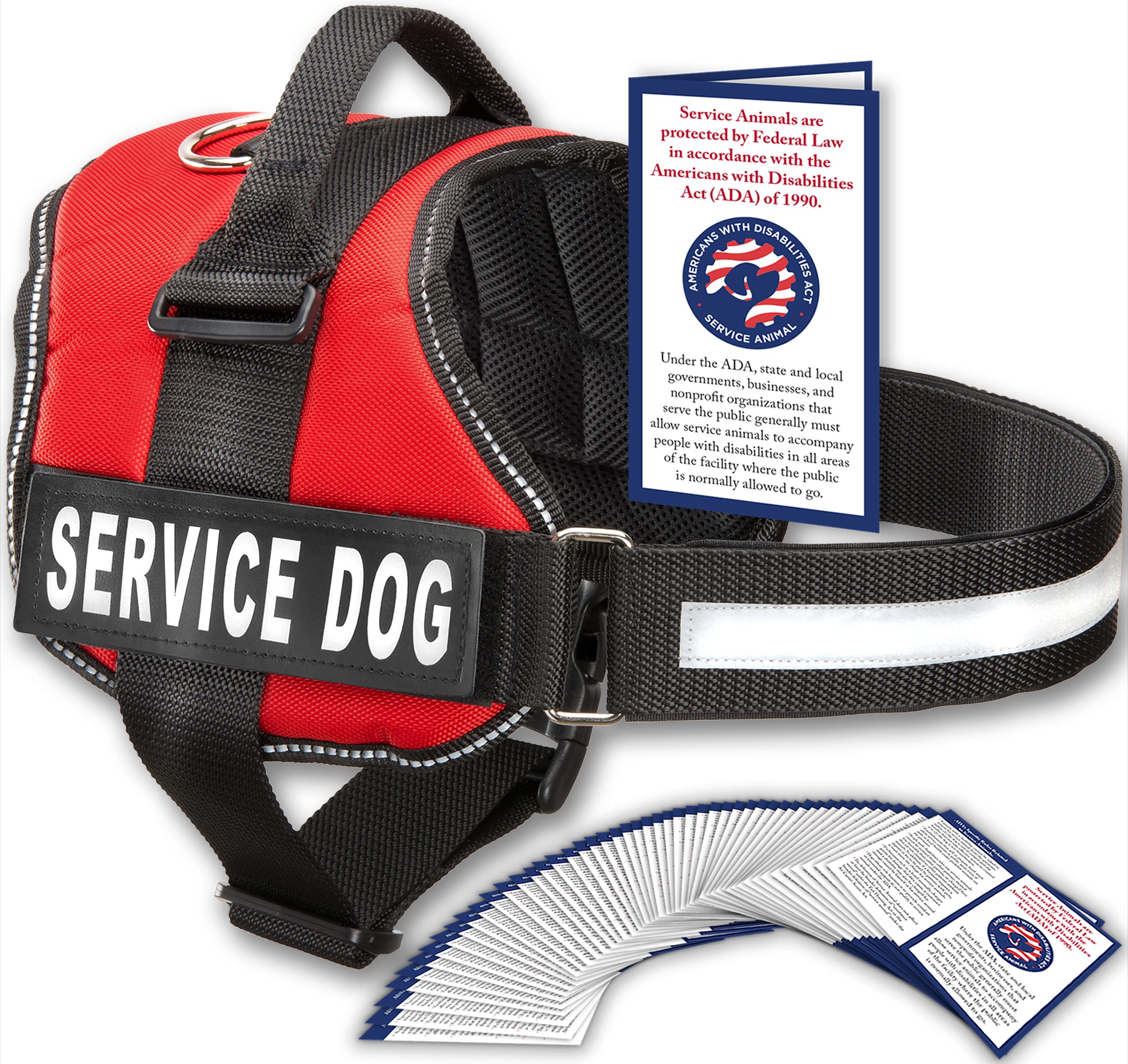 Service Dog Vest With Hook And Loop Straps And Handle - Harness Is Available In 8 Sizes From Xxxs To Xxl - Service Dog Harness Features Reflective Patch And Comfortable Mesh Design (Blue, Xs)