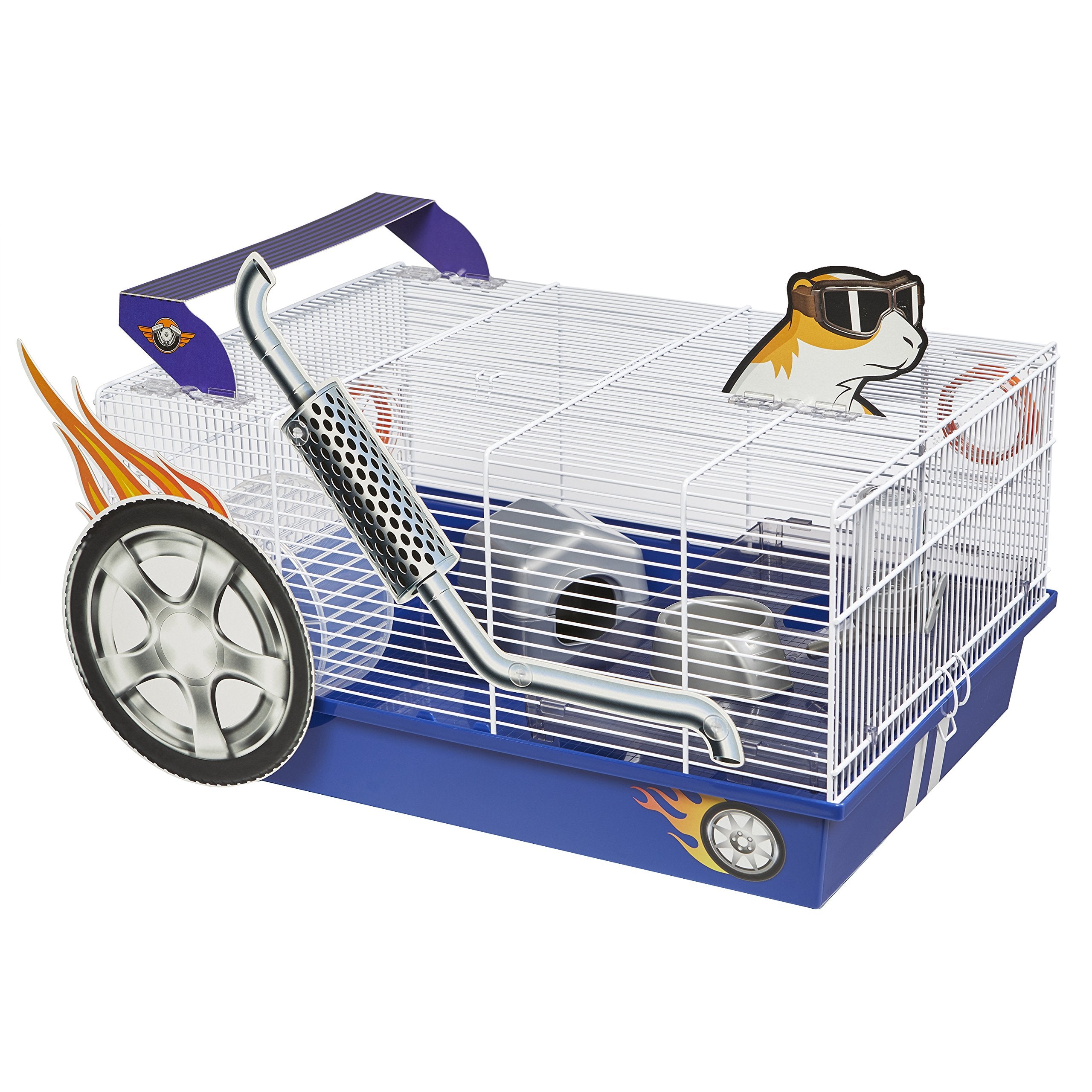 MidWest Homes for Pets Hamster Cage | Exciting Hot Rod Theme | Accessories & Decals Included