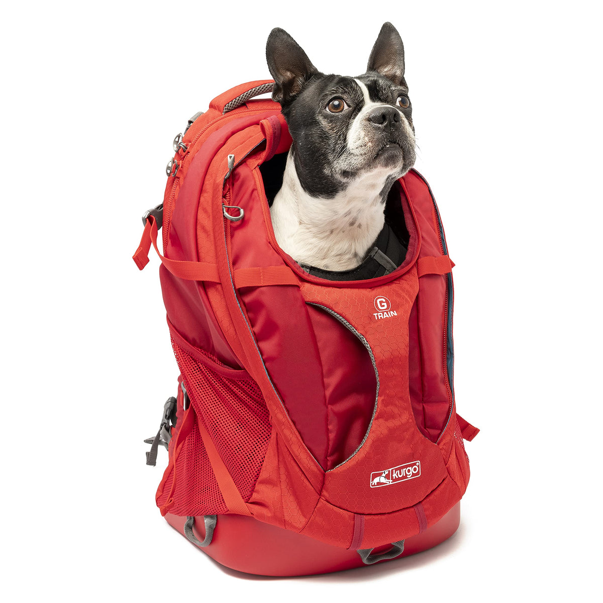 Kurgo G-Train - Dog Carrier Backpack For Small Pets - Cat & Dog Backpack For Hiking, Camping Or Travel - Waterproof Bottom - Red