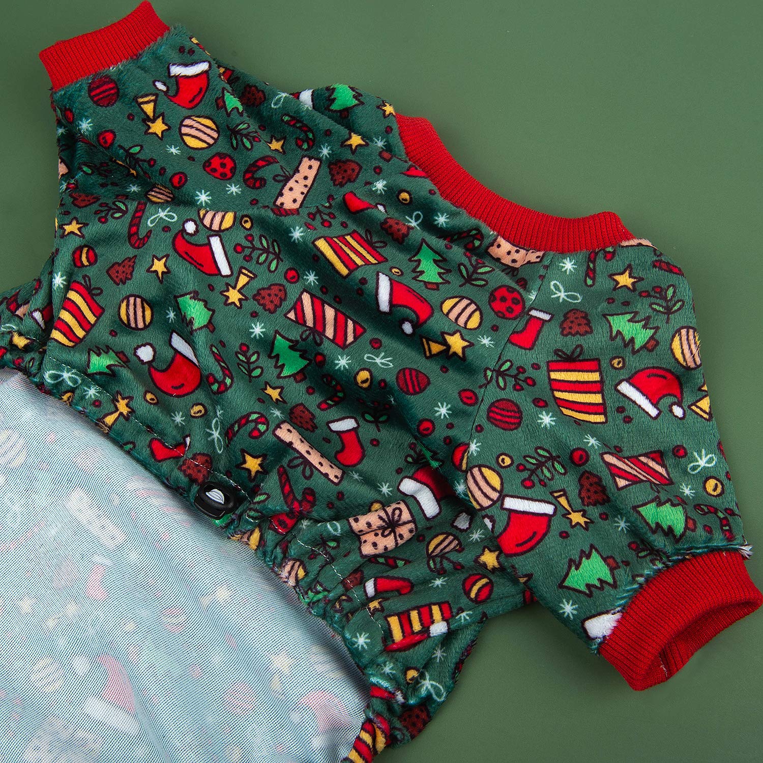 Cutebone Dog Pajamas Christmas Clothes Pjs For Small Dogs Shirts P111S