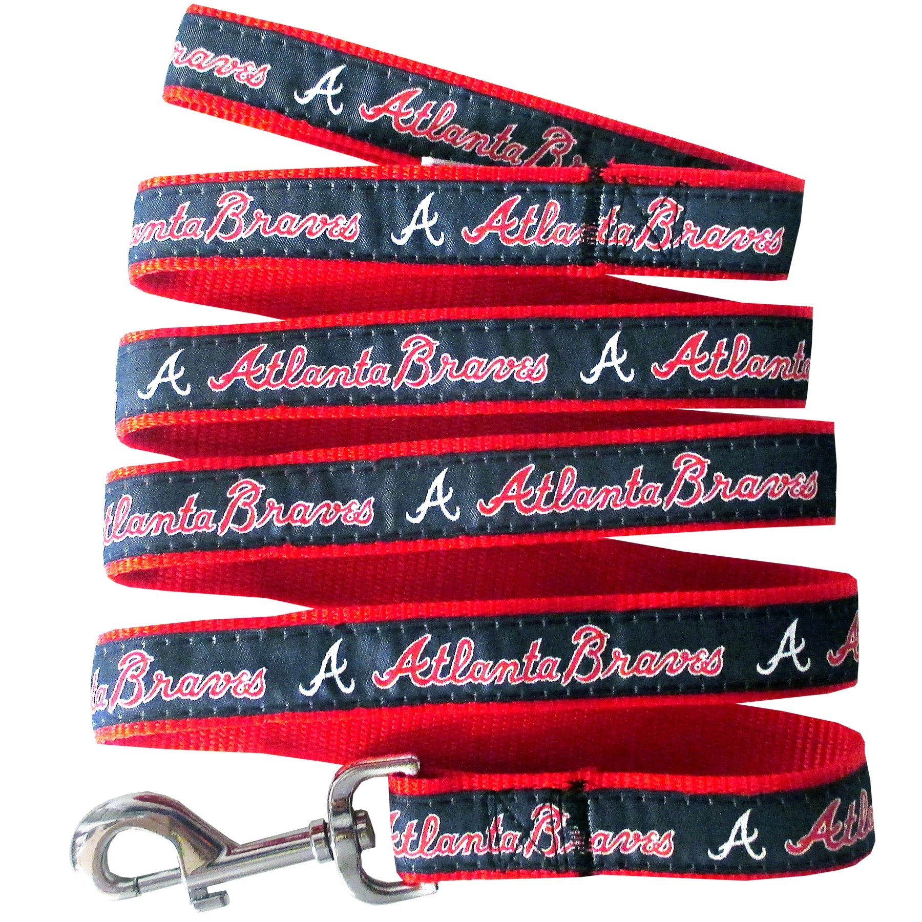 Mlb Pet Leash, Large, Atlanta Braves Dog Leash, Baseball Team Leash For Dogs & Cats. A Shiny & Colorful Dog & Cat Leash With Emb
