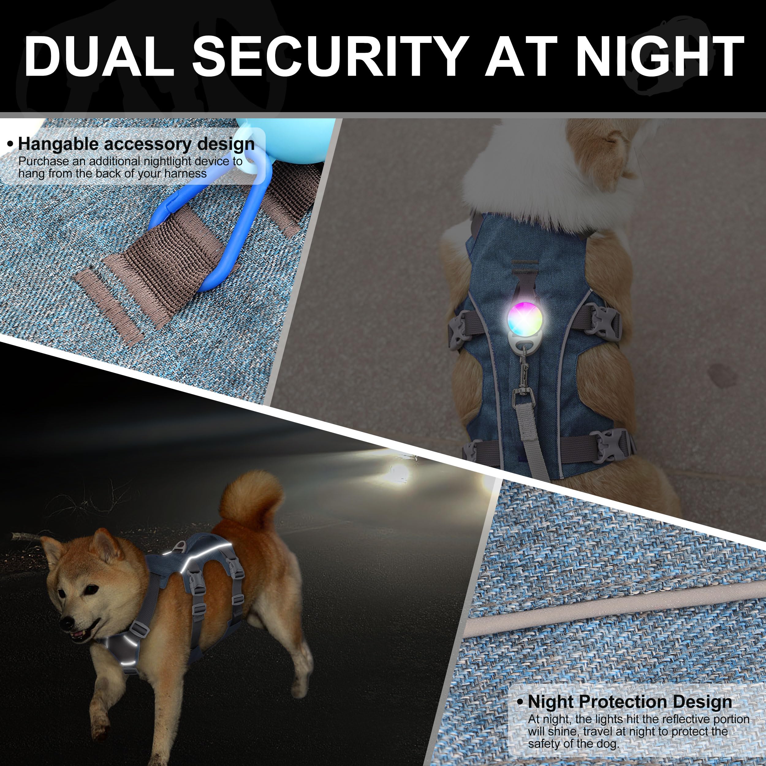 Akailea Small Dog Harness Escape Proof Dog Harness With Handle - Reflective Dog Vest, Breathable Soft Full Body Dog Harness For