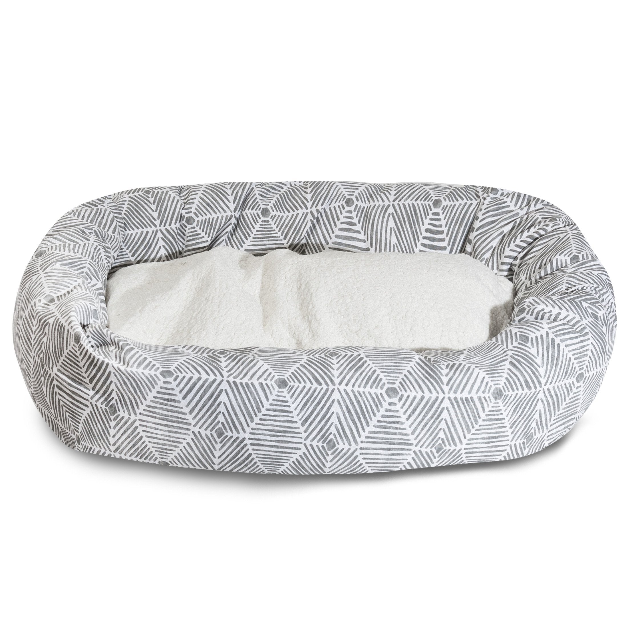 Majestic Pet 52' Charlie Gray Sherpa Bagel Bed