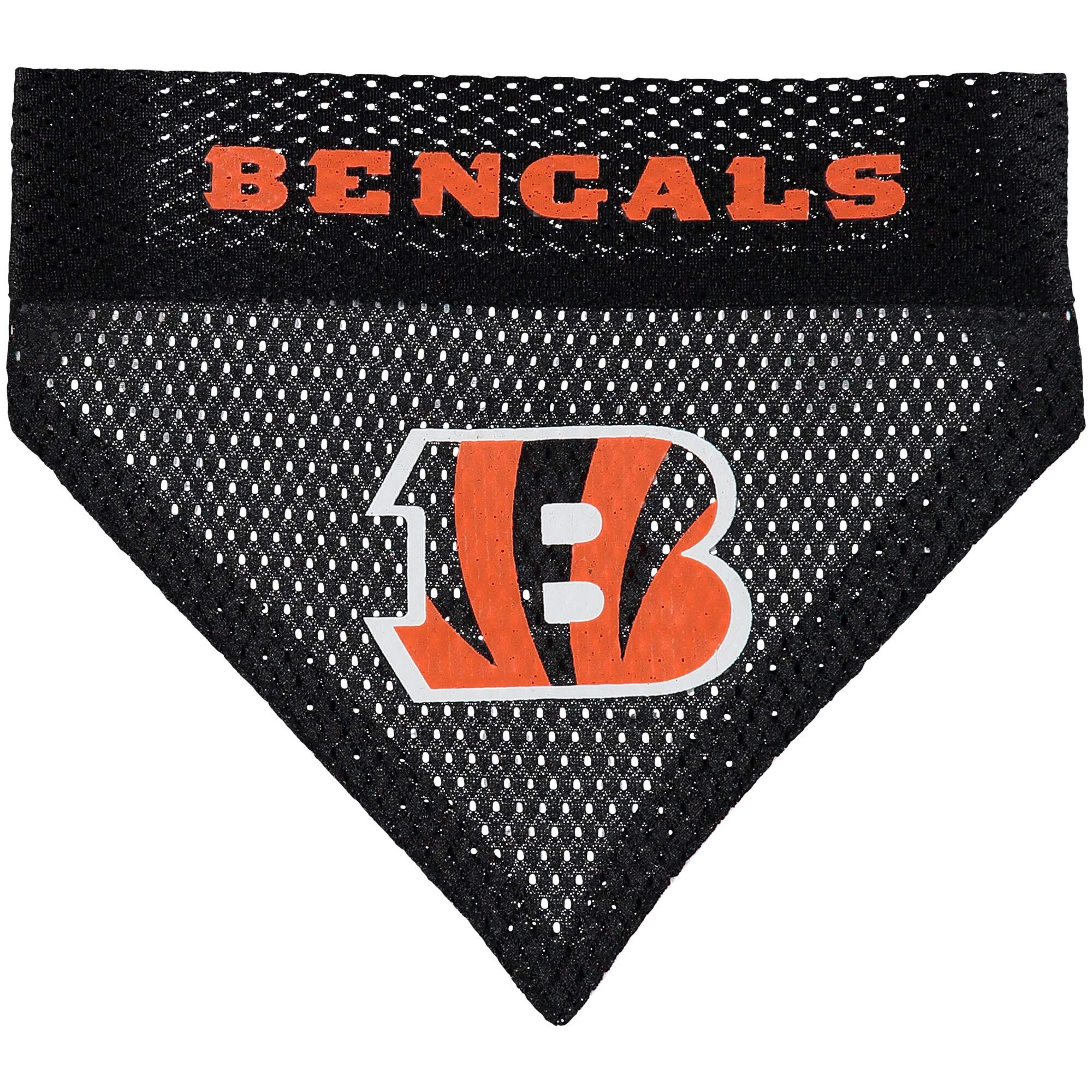 NFL DOG BANDANA - CINCINNATI BENGALS REVERSIBLE PET BANDANA. 2 Sided Sports Bandana with a PREMIUM Embroidery TEAM LOGO, Small/M