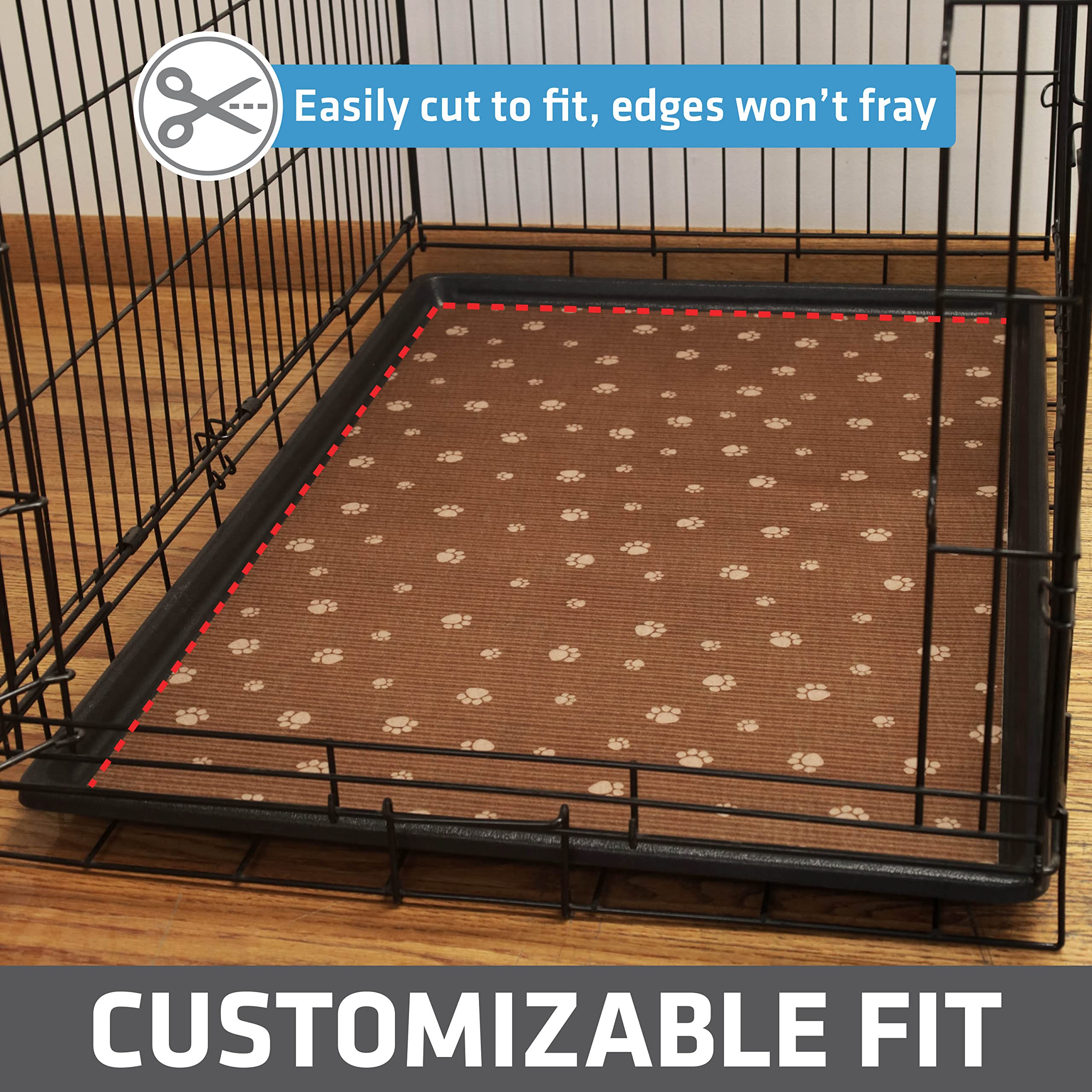 Drymate Dog Crate Mat Liner, Absorbs Urine, Waterproof, Non-Slip, Washable Puppy Pee Pad For Kennel Training - Use Under Pet Cage To Protect Floors, Thin Cut To Fit Design (Usa Made) (Brown)(27'X42')
