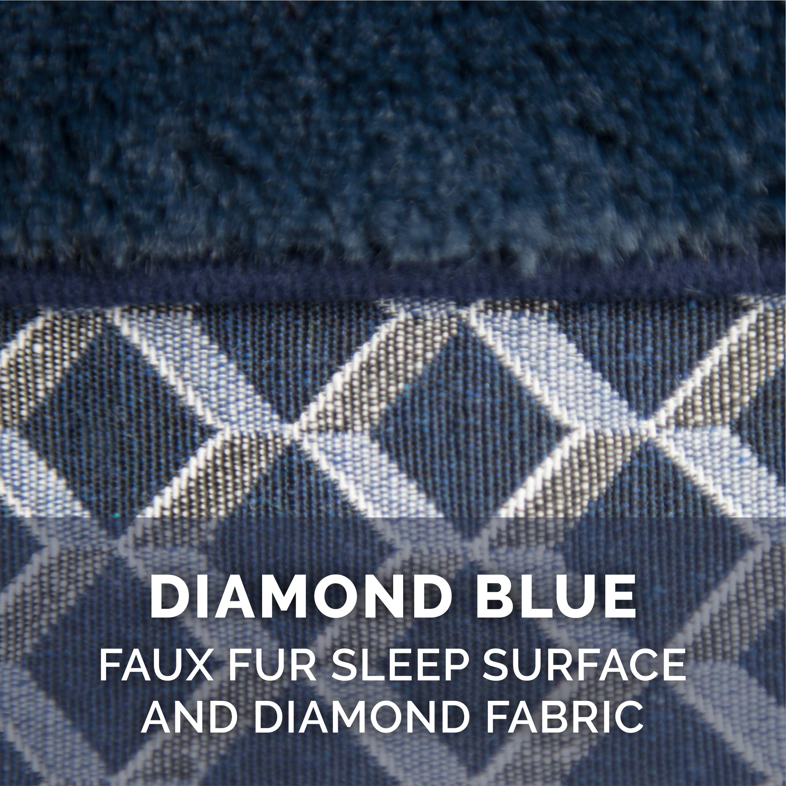 Furhaven Replacement Dog Bed Cover Comfy Couch Plush & D  Cor Sofa-Style, Machine Washable - Diamond Blue, Large