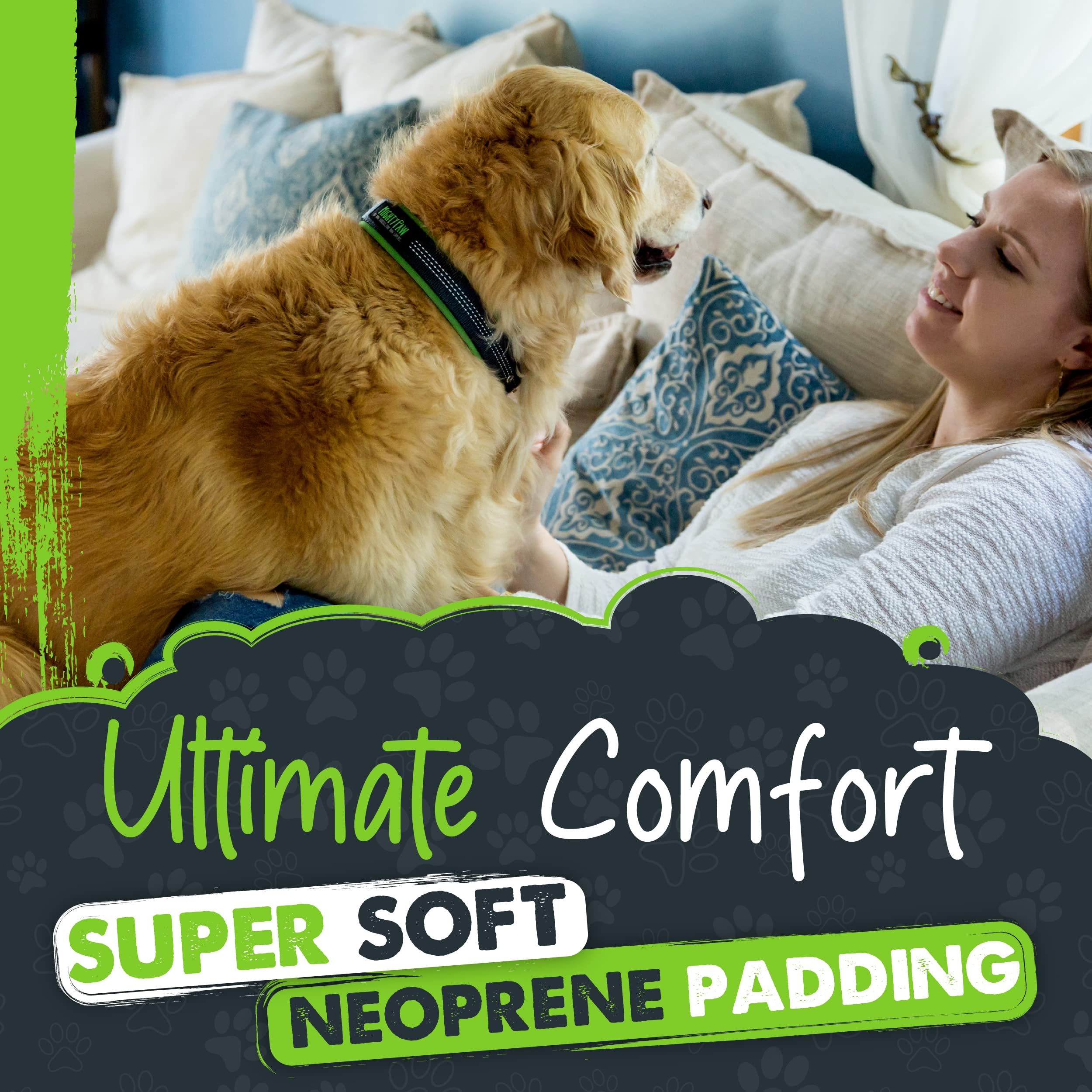 Mighty Paw Ultra Soft Dog Collar - Ultimate Comfort With Super Soft Neoprene Padding For Large And Small Dogs - Stay Safe And Vi
