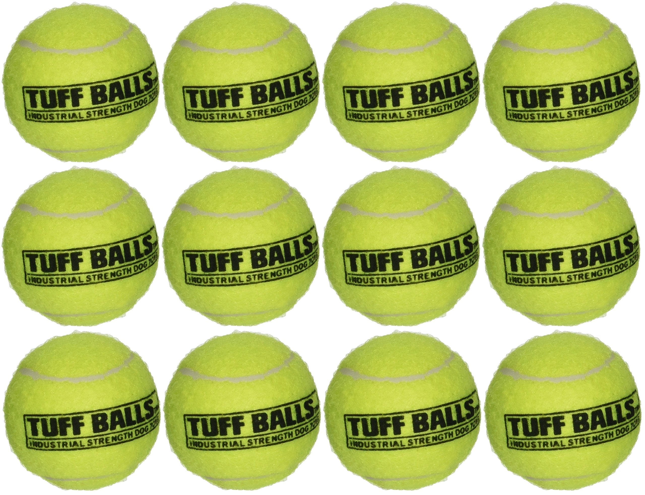 PetSport Yellow Tennis Ball Dog Toys | 12 Pack Small (1.8) Pet Safe Durable Felt & Rubber Junior Tuff Balls | Play Fetch, Launc