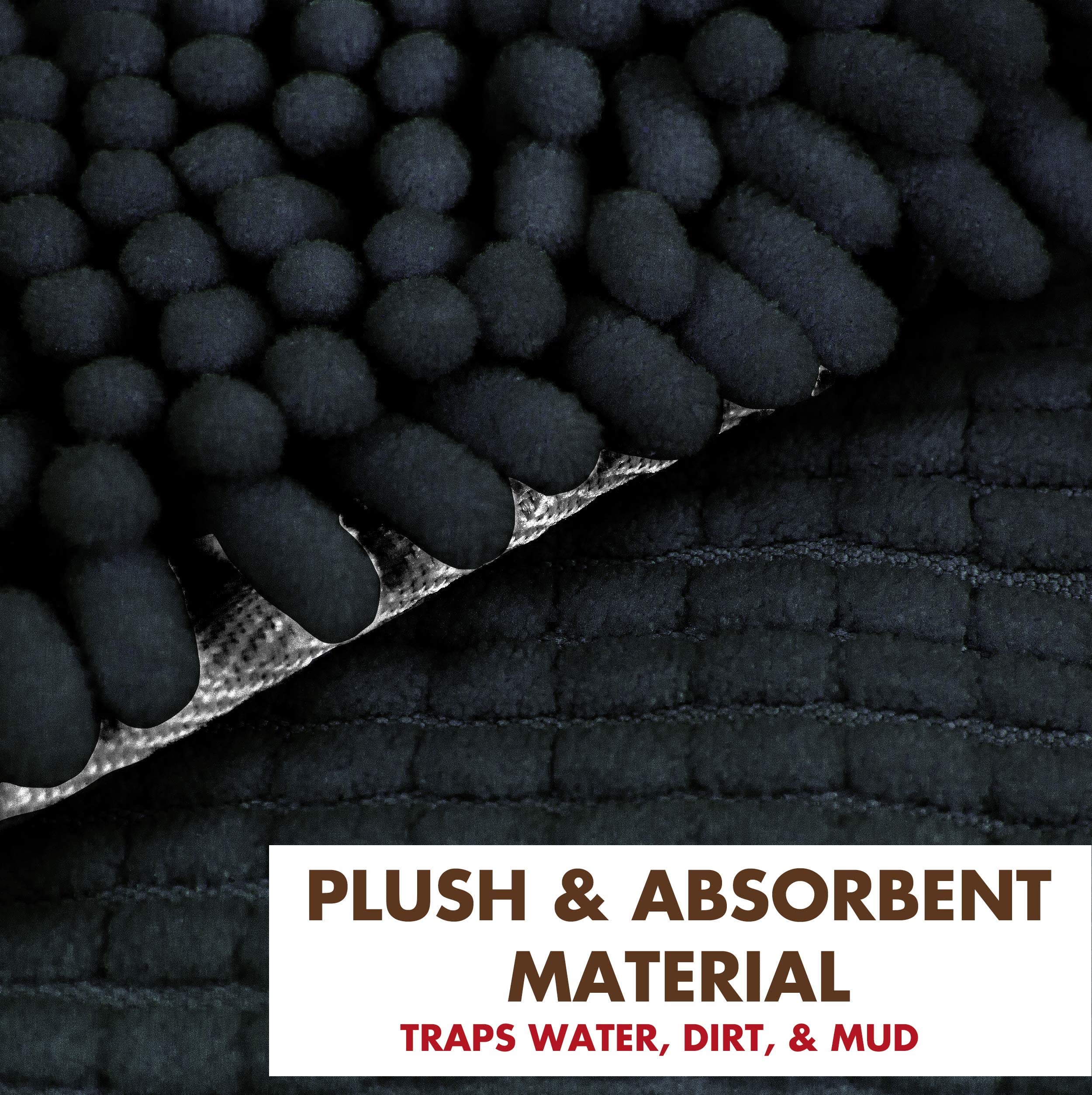 My Doggy Place Dog Towel - Super Absorbent Microfiber Towel With Hand Pockets - Dog Bathing Supplies - Quick Dry Shammy Towel - Washer And Dryer Safe - Charcoal - 30 X 12.5 In