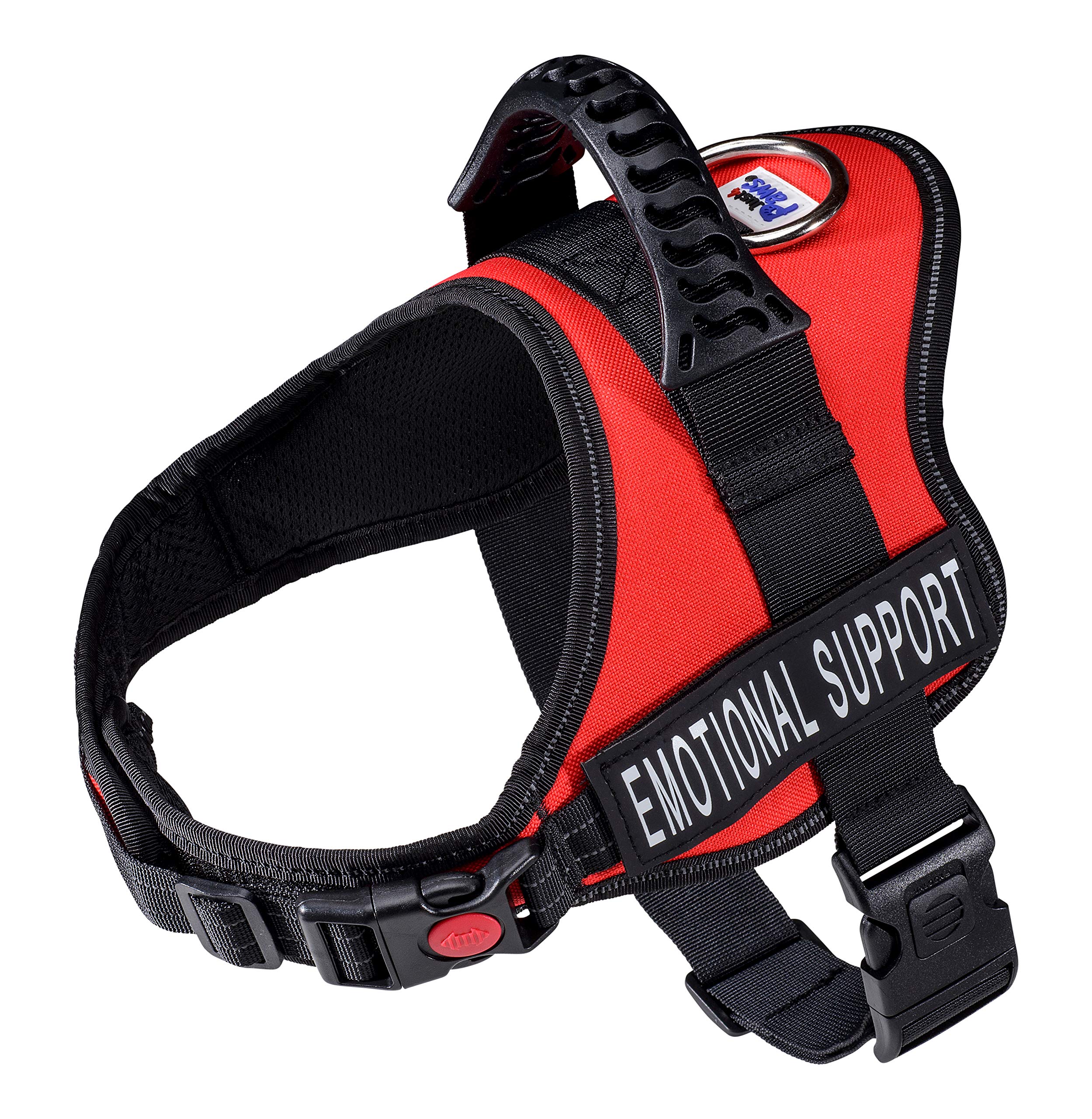 Just 4 Paws Emotional Support Dog Harness Jacket with Padded Handle | 6 Sizes | Adjustable Straps & 2 Removable Reflective Patch