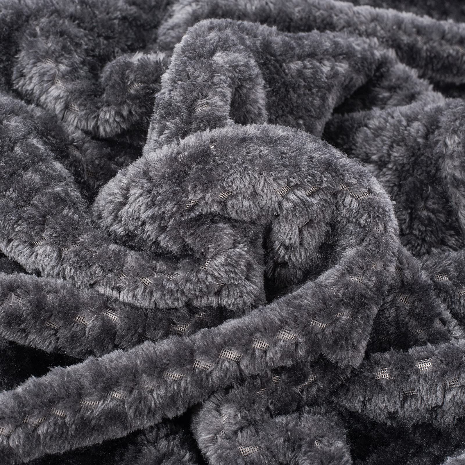 Warm Soft Fuzzy Dog Or Cat Blanket, Plush Fleece Throws For Bed, Couch, Sofa, Travel (M/32'' X 40'', Grey Black)