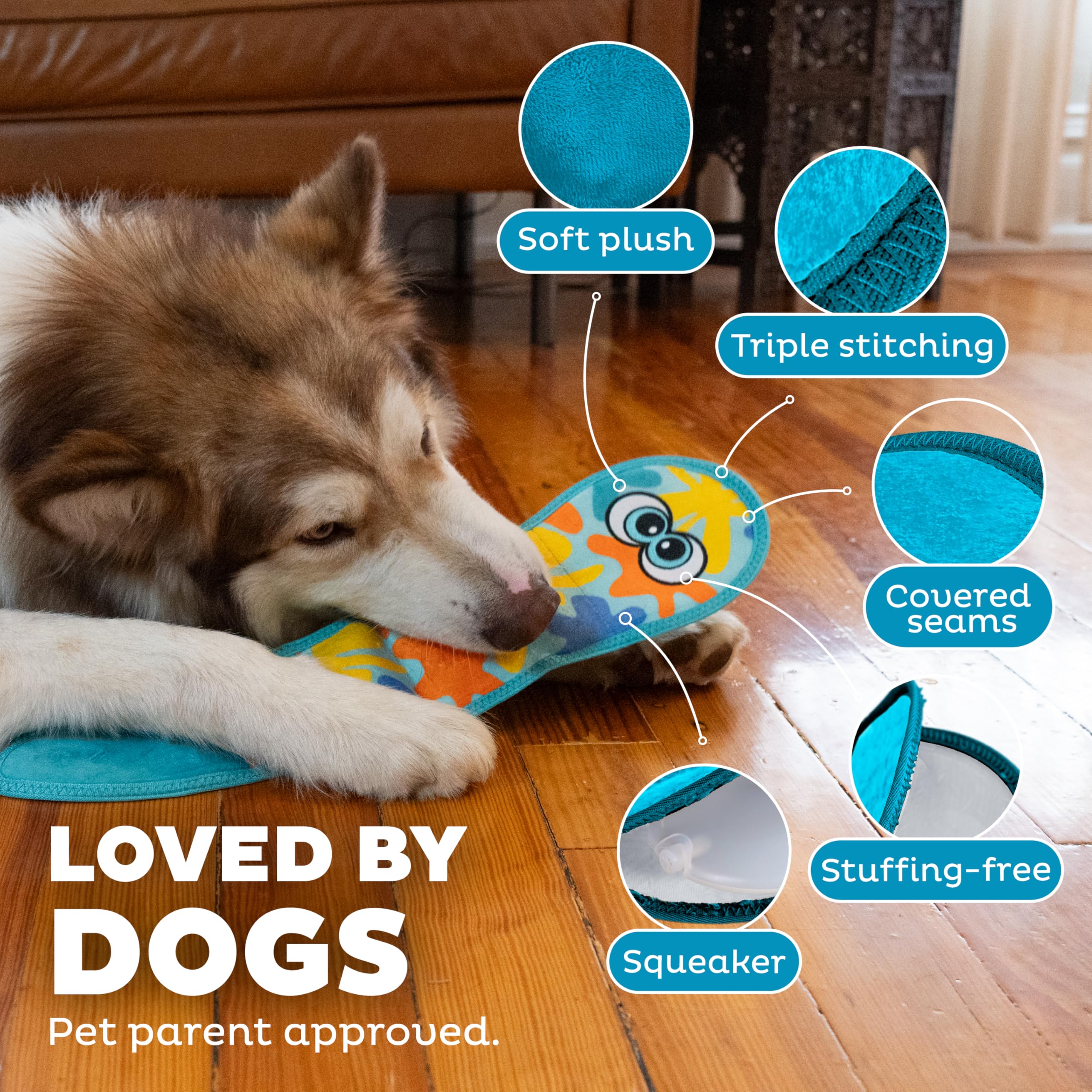 Outward Hound Tough Skinz Snake, Blue, Large