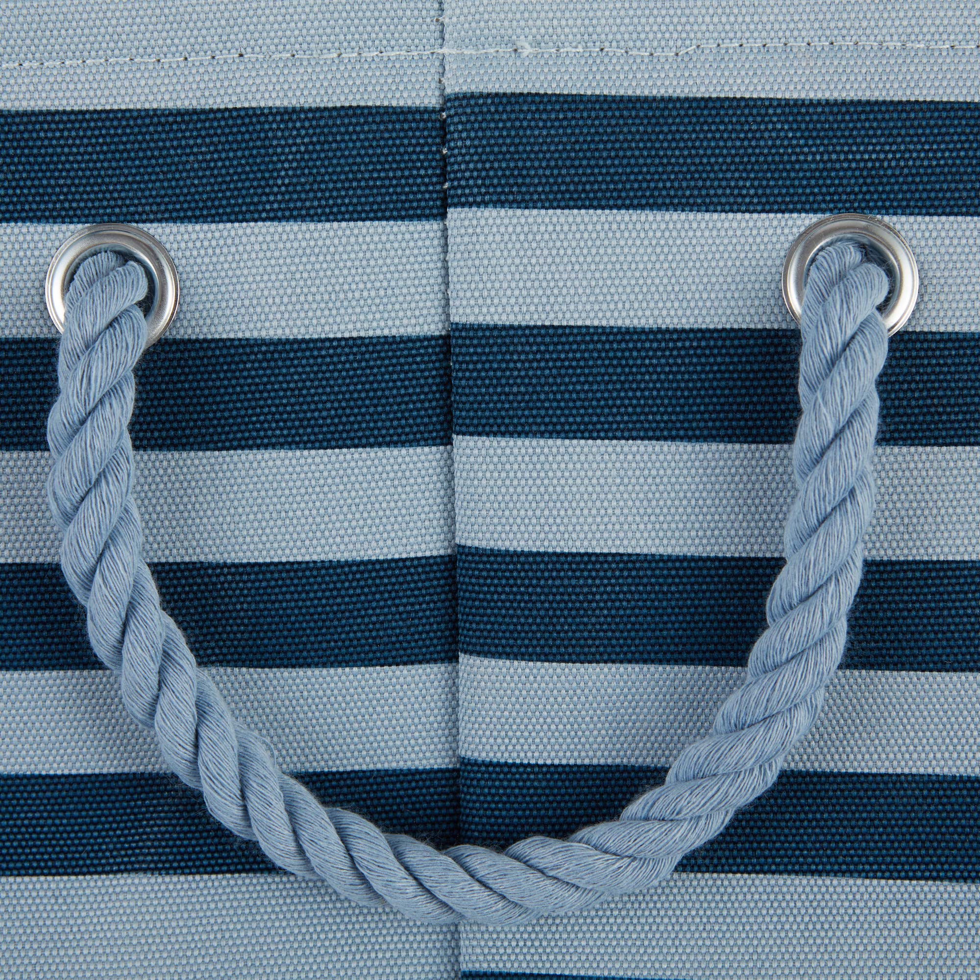 Bone Dry Pet Storage Collection Striped Paw Patch Bin, Small Round, Dark Navy
