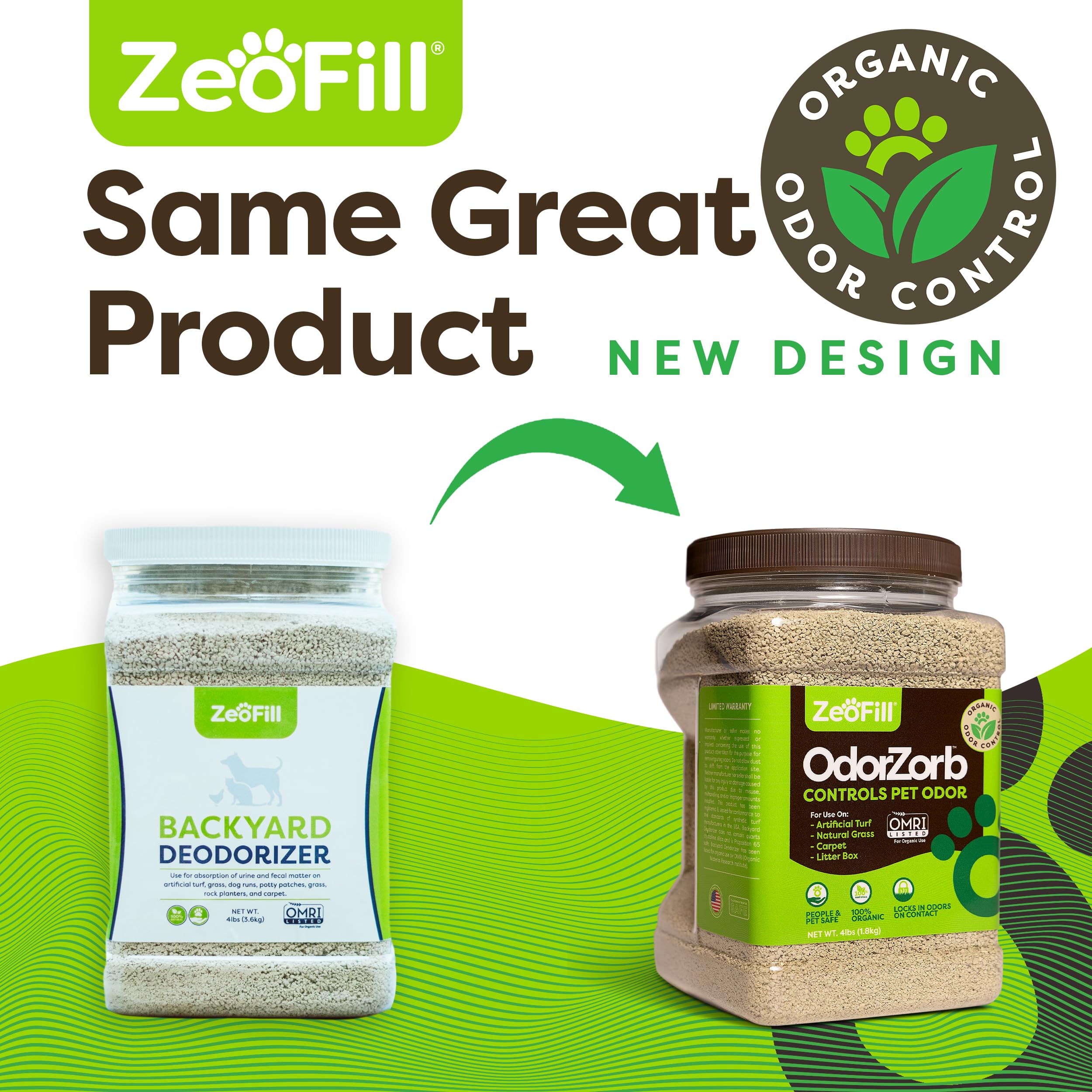 Zeofill Backyard Deodorizer - Eliminates Pet Urine Odors On Potty Patches, Artificial Turf, Grass, Lawns, Patios, Concrete & Pla