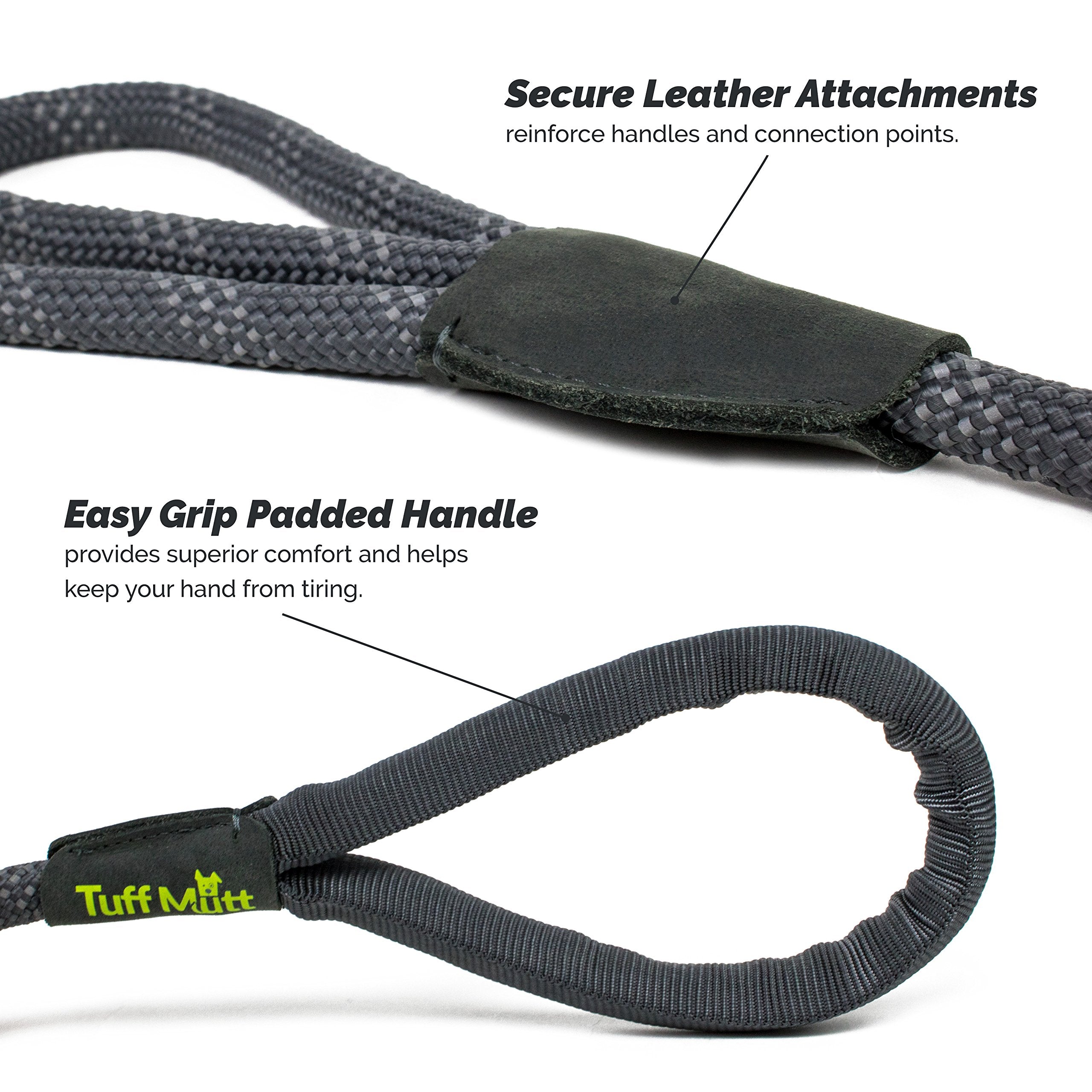 Dog Rope Leash With Lightweight Locking Swivel Carabiner, For Medium To Large Breeds, Comfortable Padded Handle, Reflective Stitching For Nighttime Safety And A Durable 5 Foot Long Lead