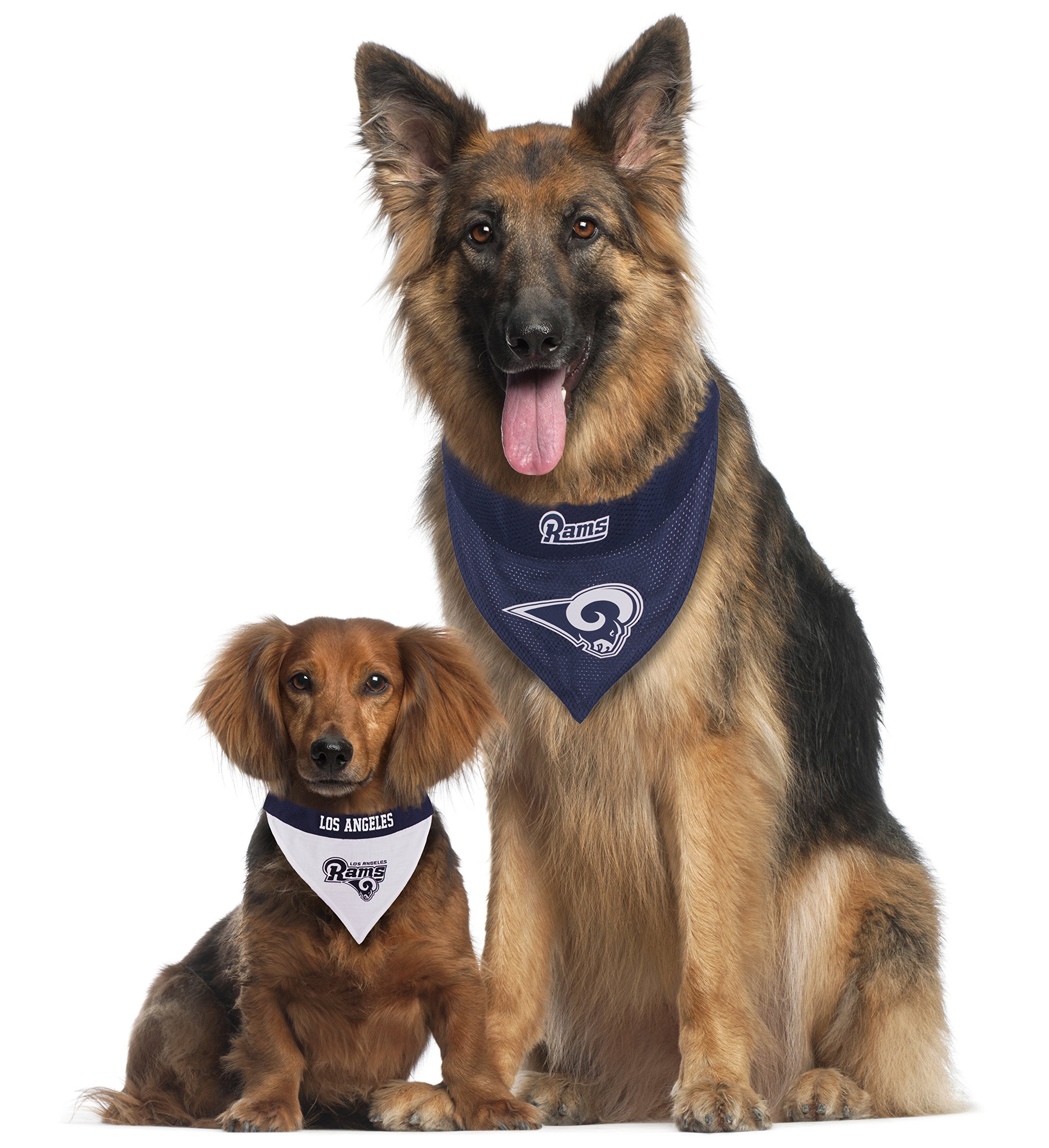 Pets First Nfl Dog Bandana - Los Angeles Rams Reversible Pet Bandana. 2 Sided Sports Bandana With A Premium Embroidery Team Logo