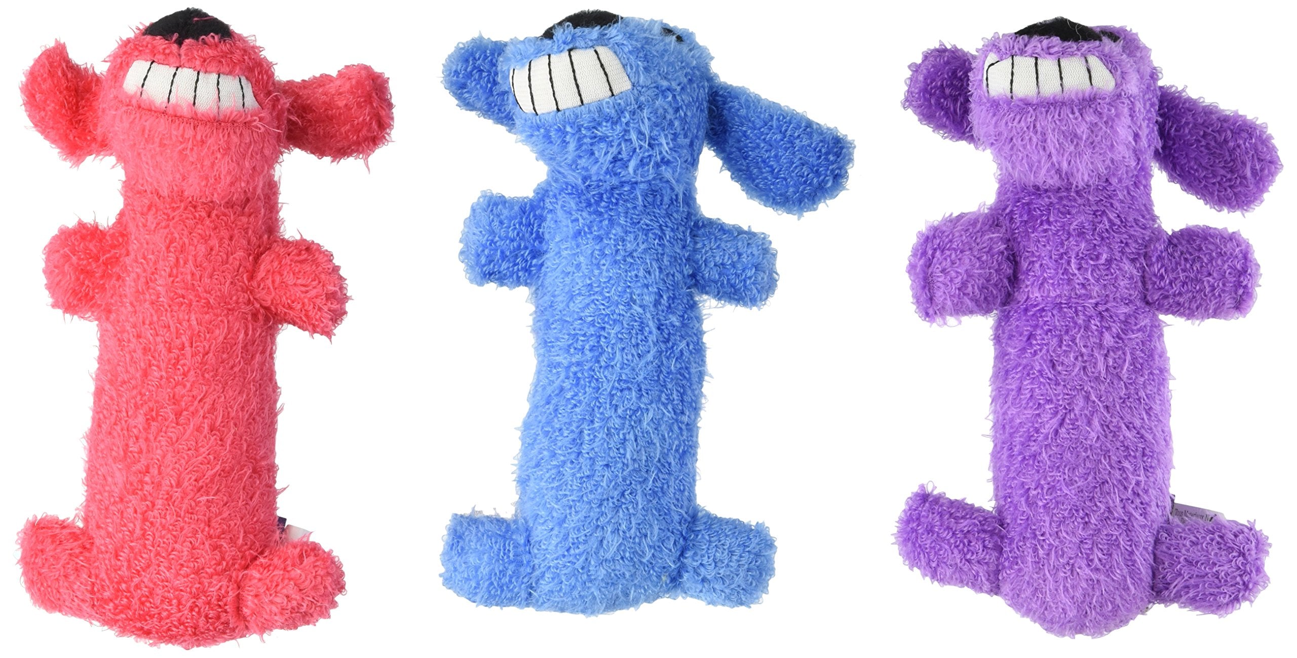 (3 Pack) Multipet Mini Plush Loofa Dog Toy 6-Inch