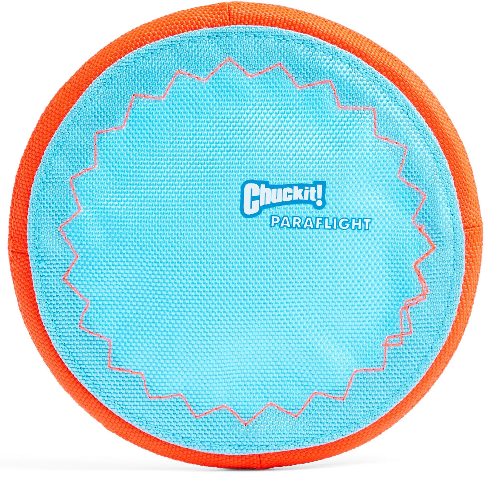 Chuckit! Paraflight Flying Disc Dog Toy - Water Floating Flyer - Durable Nylon Construction With Soft Rubber Edges - For Small And Medium Dogs - Size Small - 6.75' L X 6.75' W - Pack Of 1