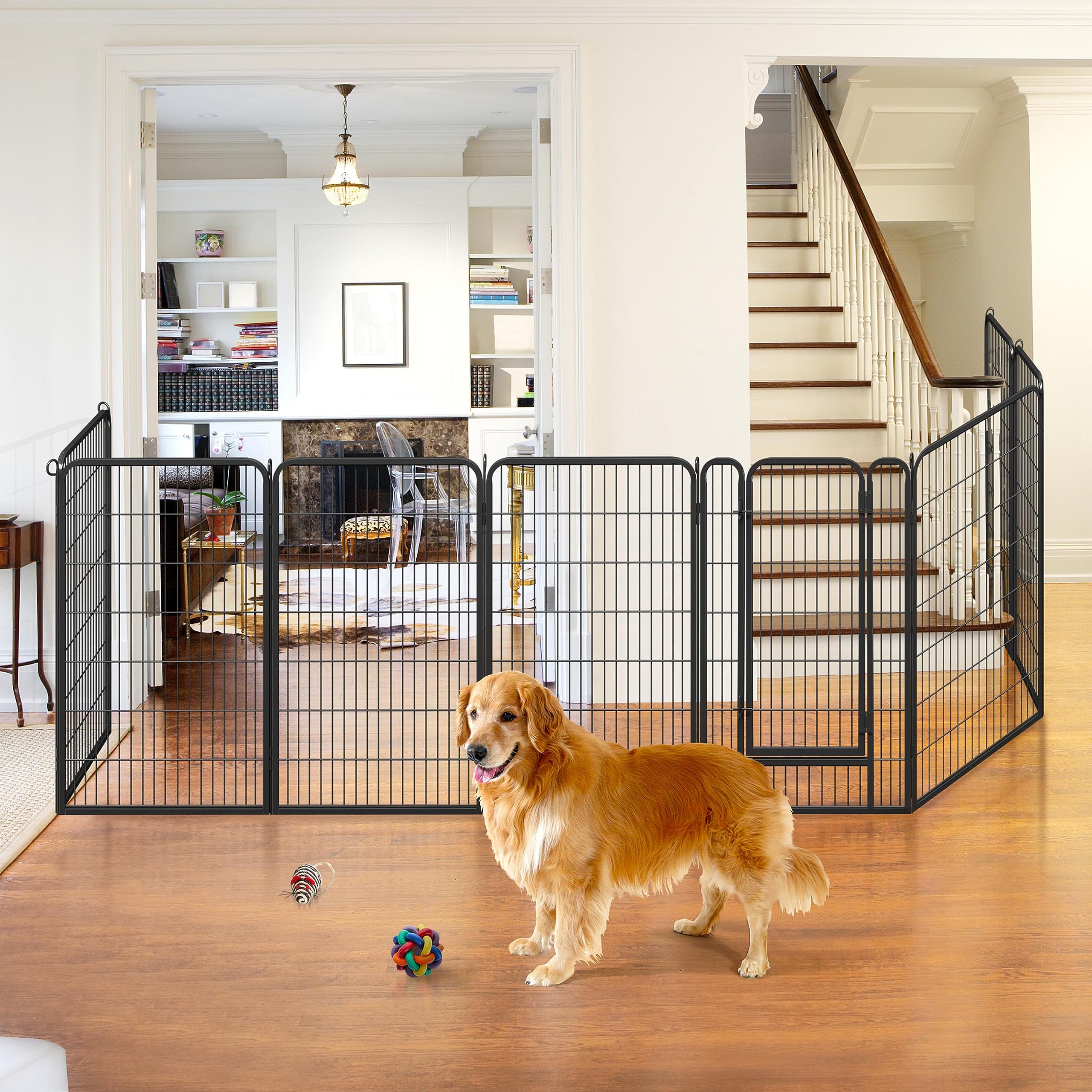 Yaheetech Dog Playpen Outdoor 47 Inch 8 Panels Indoor Dog Fence Metal Dog Pen Heavy Duty Pet Exercise Pen For Rv/Camping/Garden